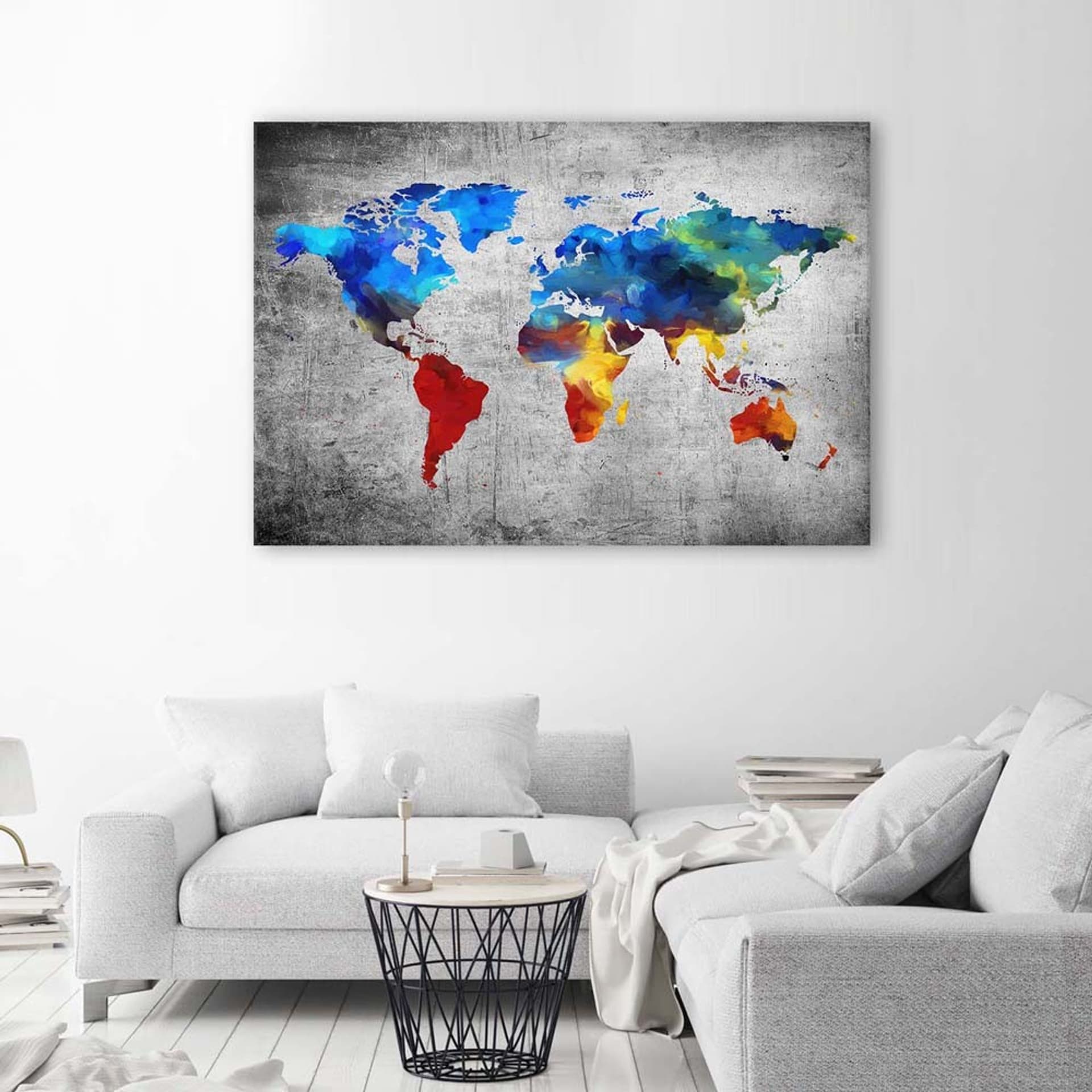 

Obraz Deco Panel, Malowana mapa świata na betonie (Rozmiar 60x40)