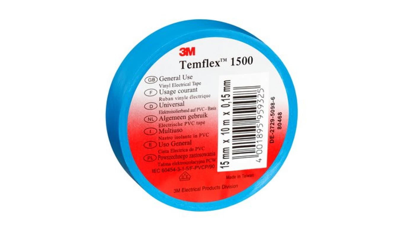 

Taśma elektroizolacyjna Temflex 1500 niebieska 15mmx10m DE272950903/7000062272 /100szt./