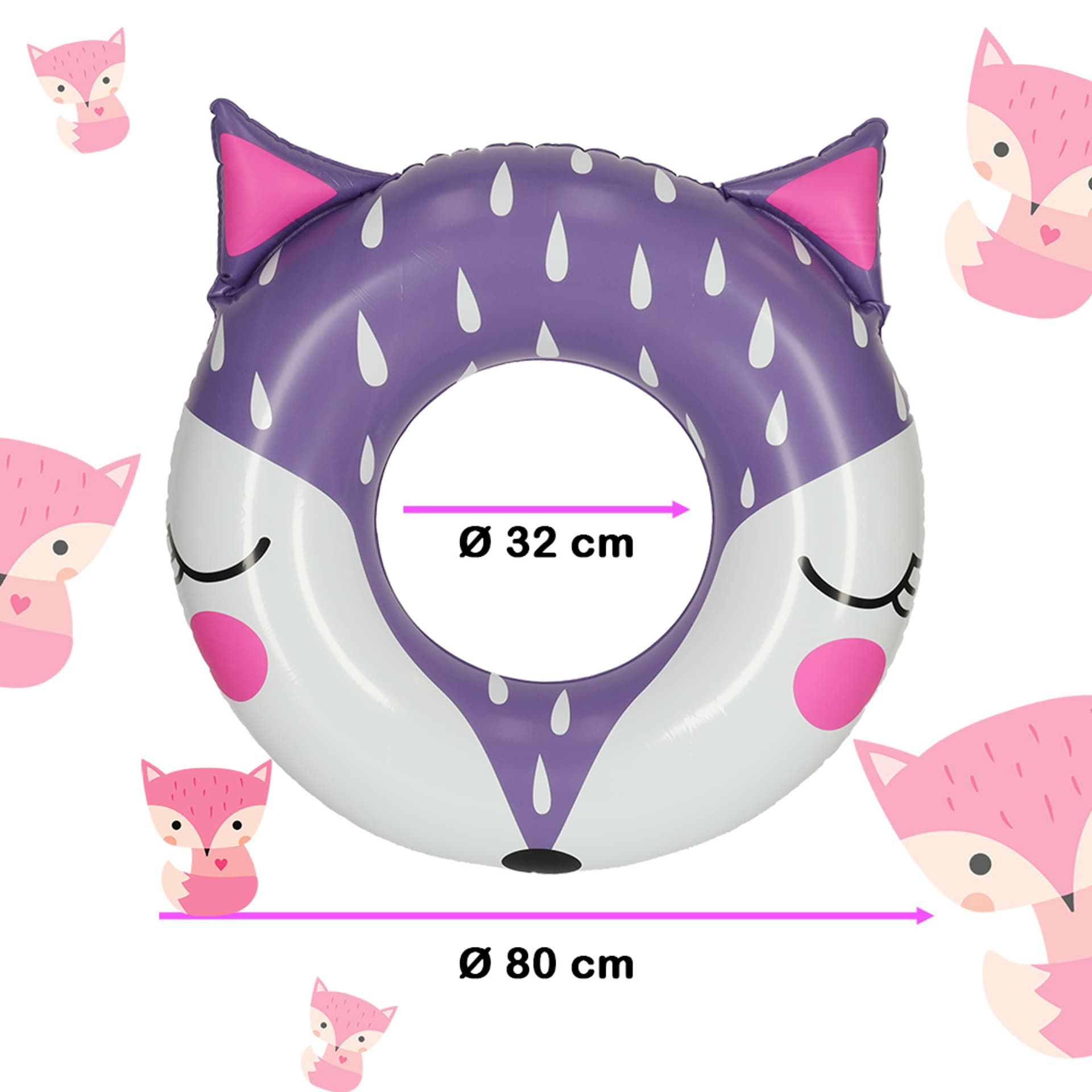 

Koło do pływania dmuchane lisek 80cm max 60kg