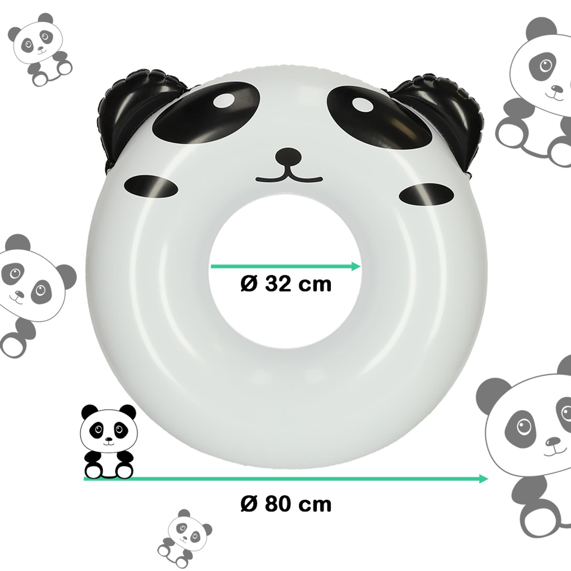 

Koło do pływania dmuchane panda 80cm max 60kg