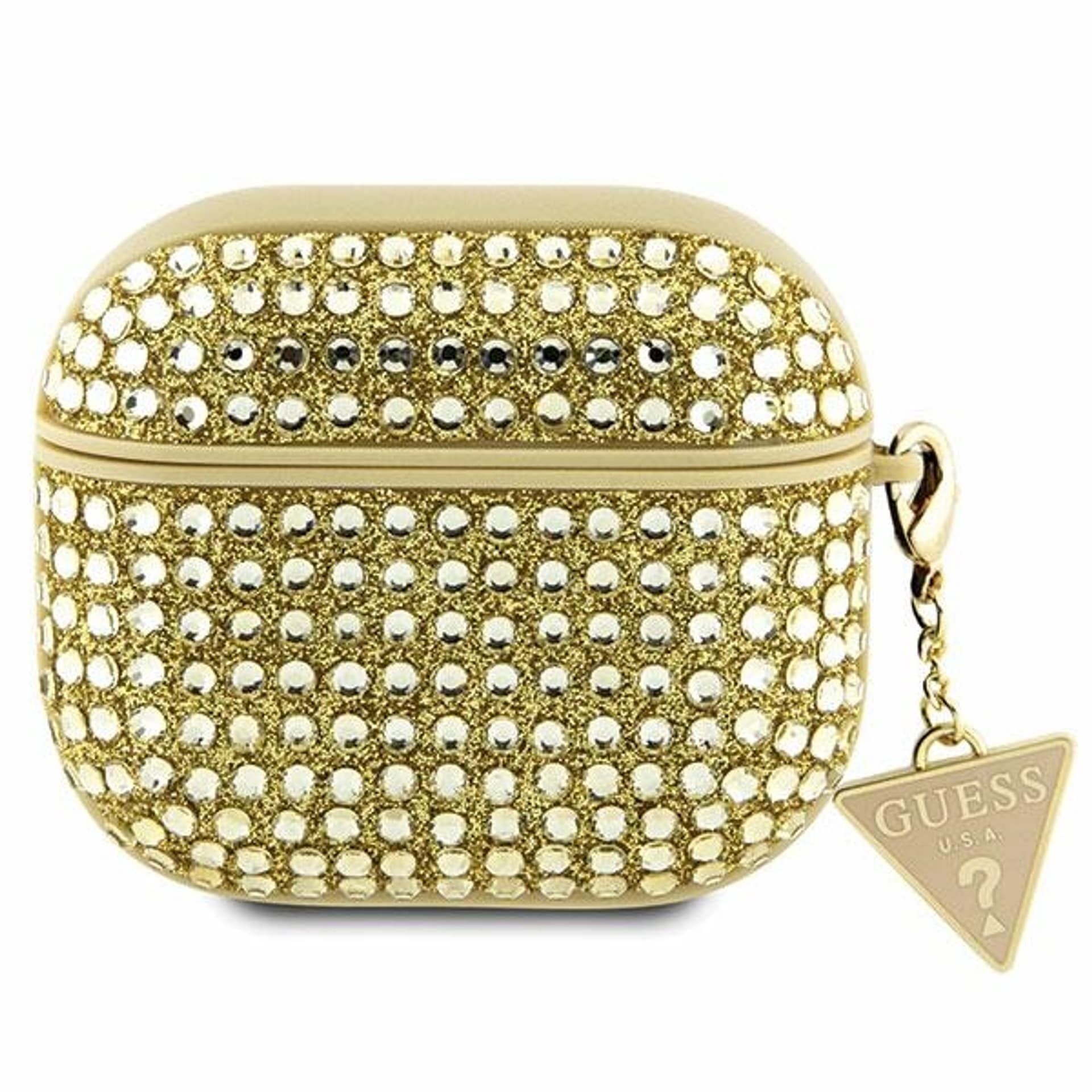 

Oryginalne Etui APPLE AIRPODS 3 Guess Hardcase Rhinestone Triangle (GUA3HDGTPD) złote, Gua3hdgtpd) złot