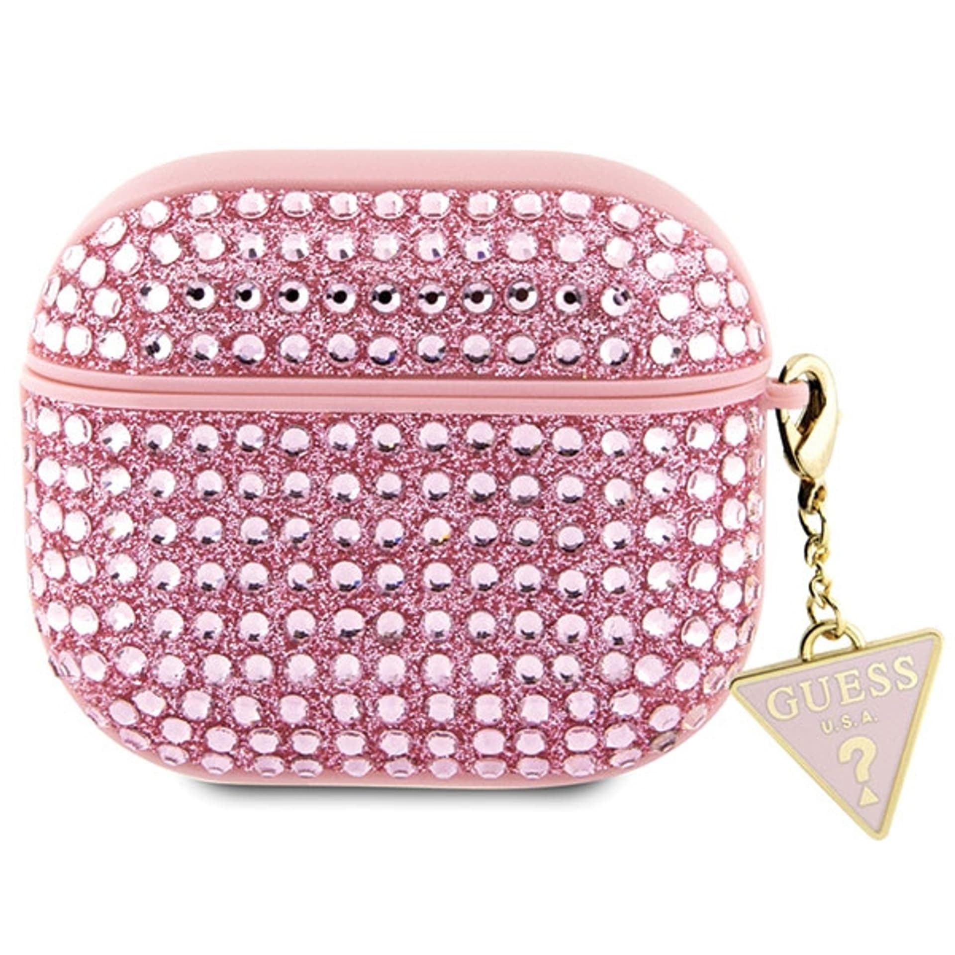 

Oryginalne Etui APPLE AIRPODS 3 Guess Hardcase Rhinestone Triangle (GUA3HDGTPP) różowe, Gua3hdgtpp) różow