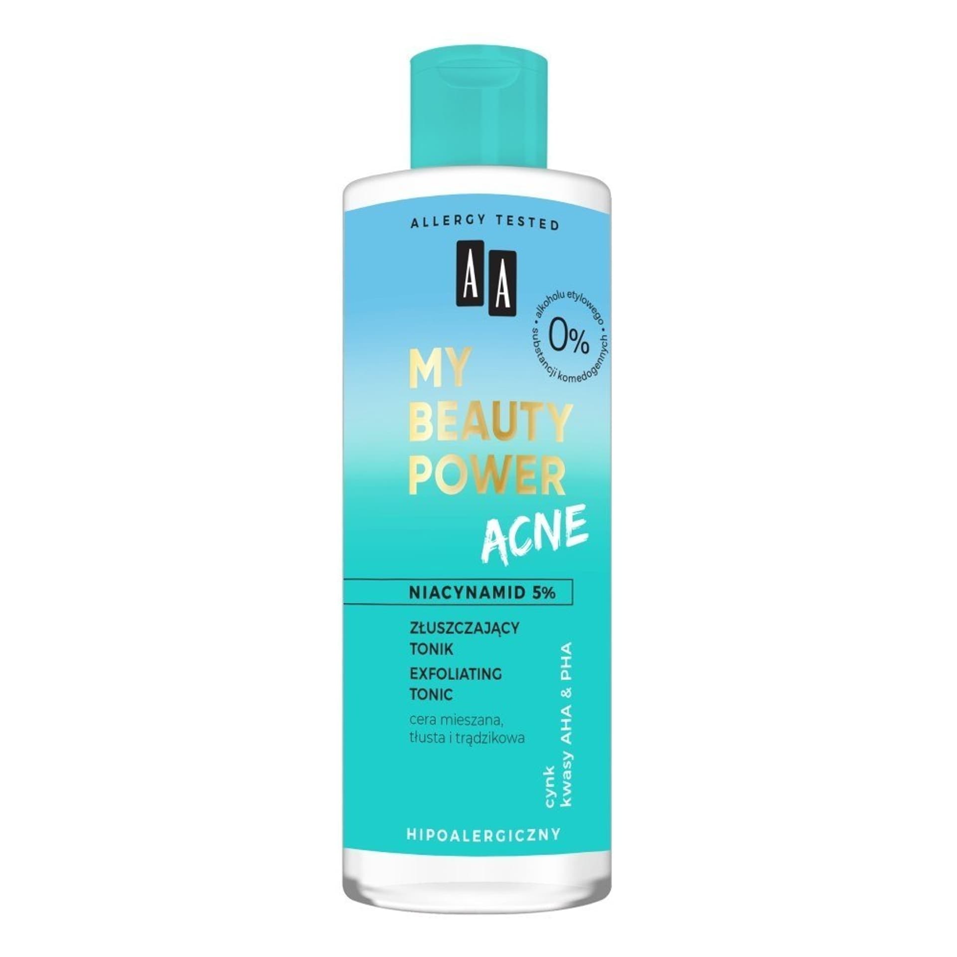 

AA My Beauty Power Acne Tonik złuszczający do cery mieszanej,tłustej i trądzikowej 200ml