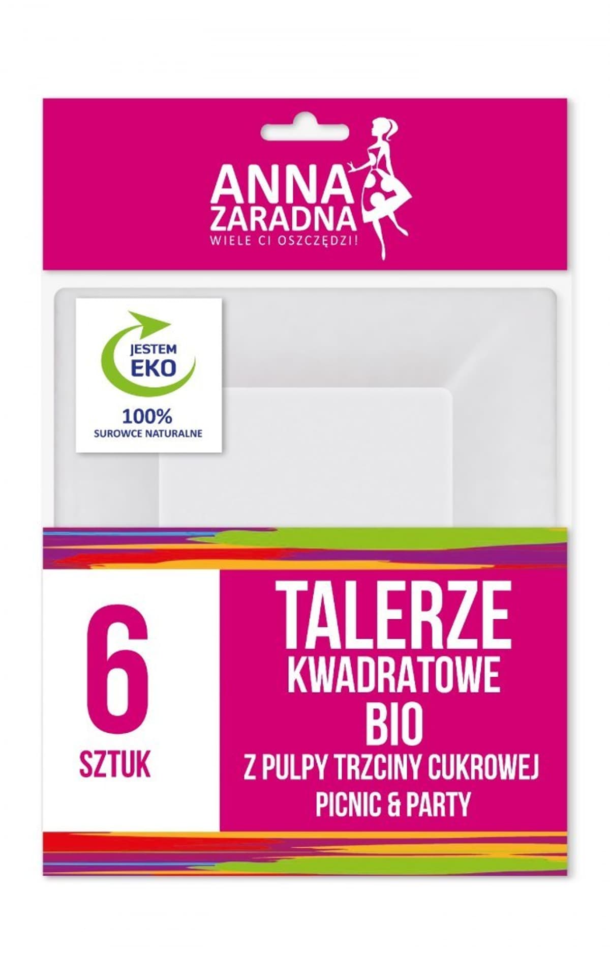 

ST AZ Talerze kwadratowe BIO 6szt&