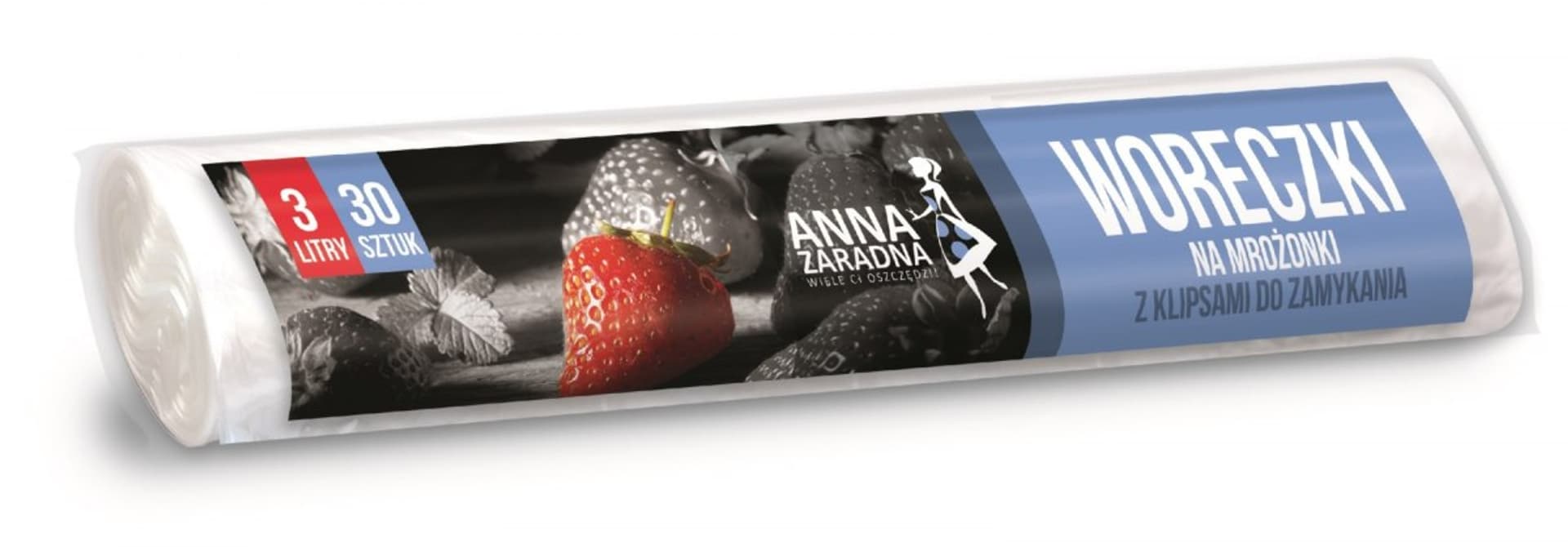 

ANNA ZARADNA Woreczki na mrożonki z klipsami do zamykania 3L 1op.-30szt