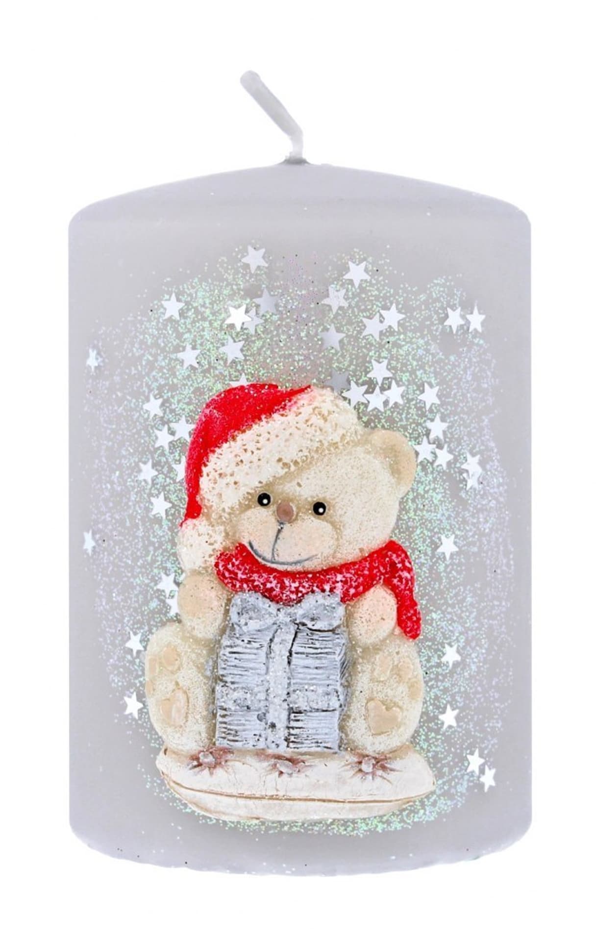 

Artman Boże Narodzenie Świeca ozdobna Teddy - walec mały szary 1szt