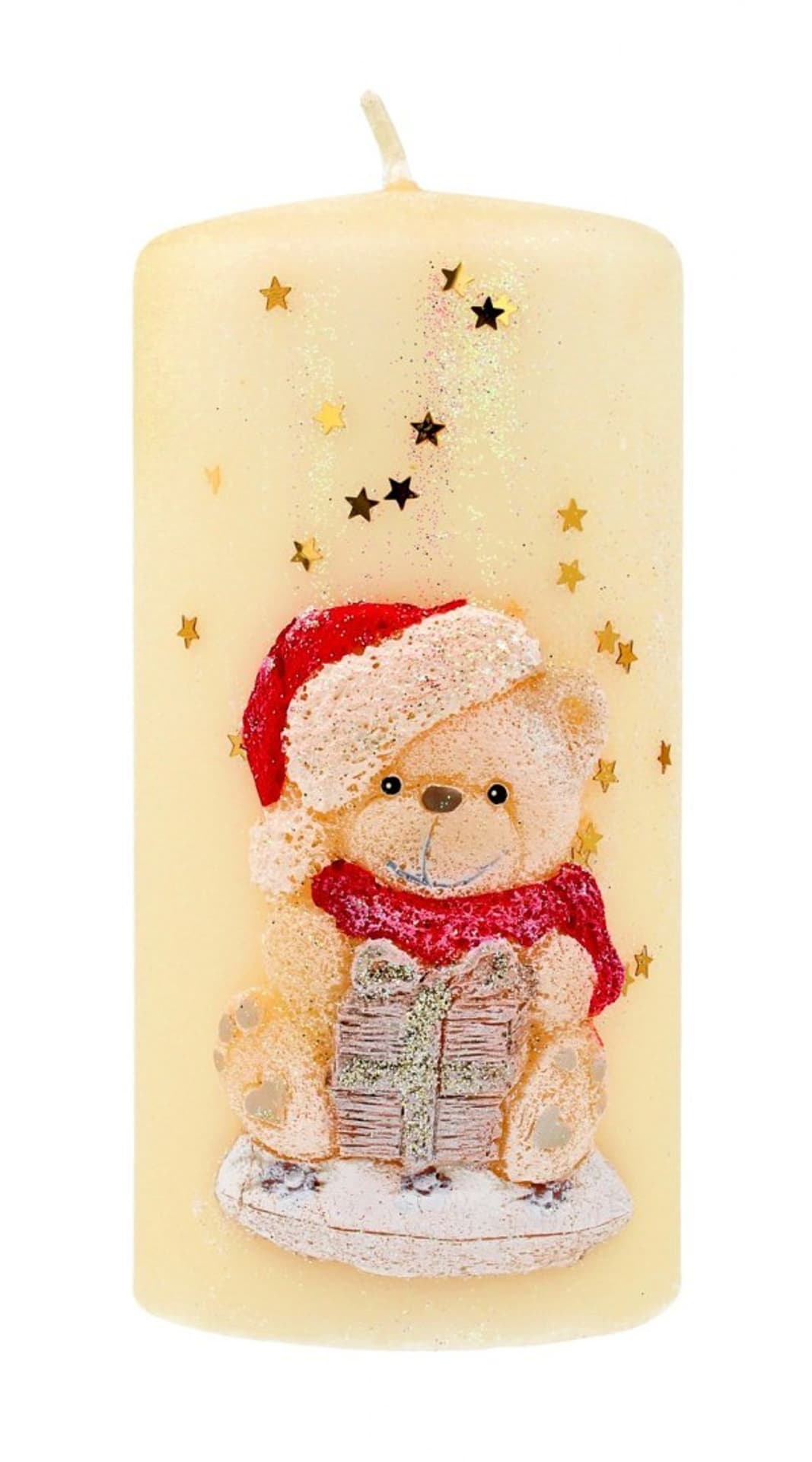 

Artman Boże Narodzenie Świeca ozdobna Teddy - walec średni kremowy 1szt