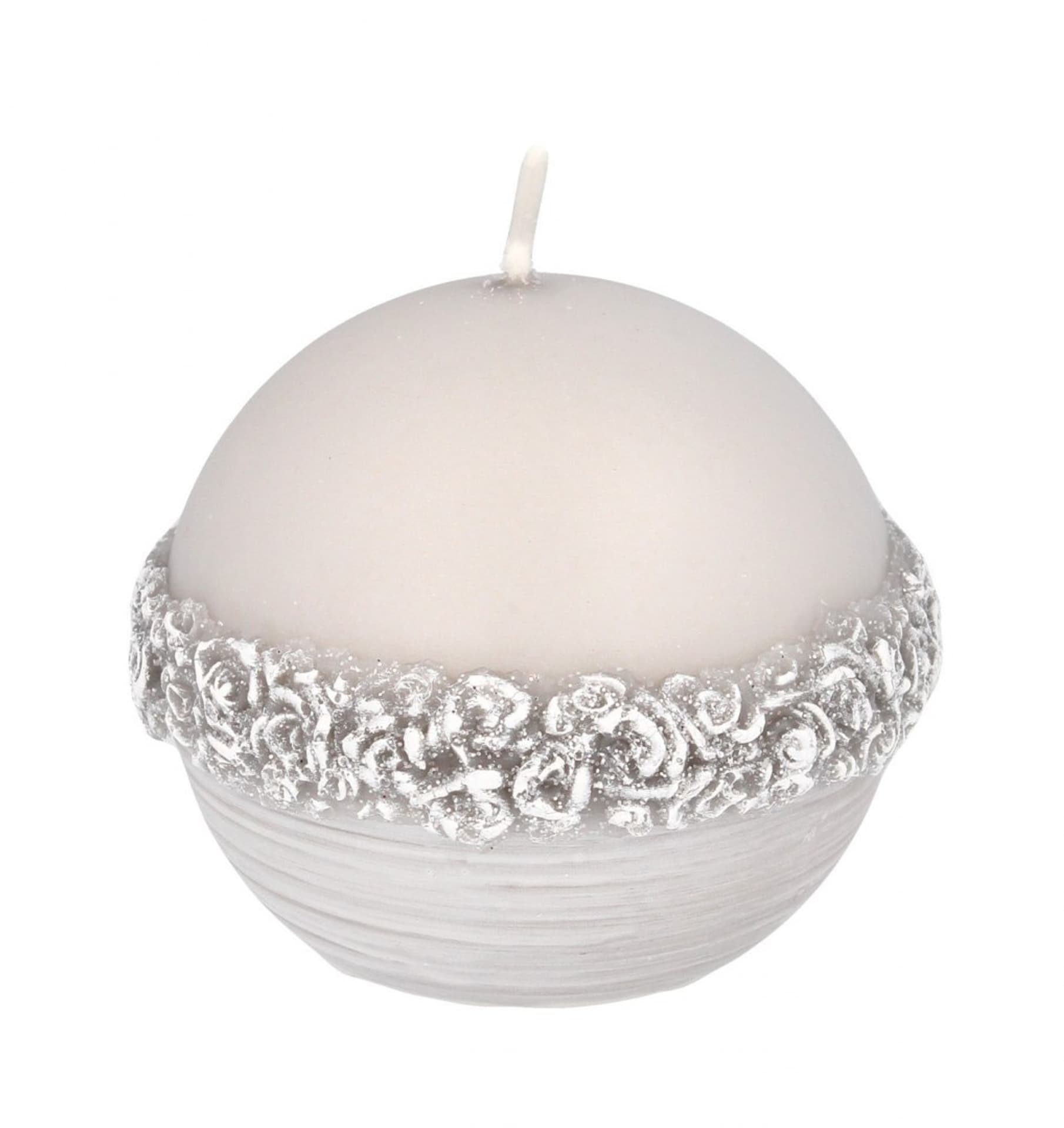 

ARTMAN Świeca ozdobna Bella - kula mała (średnica 8cm) szara 1szt, Średnica 8cm) szara 1sz