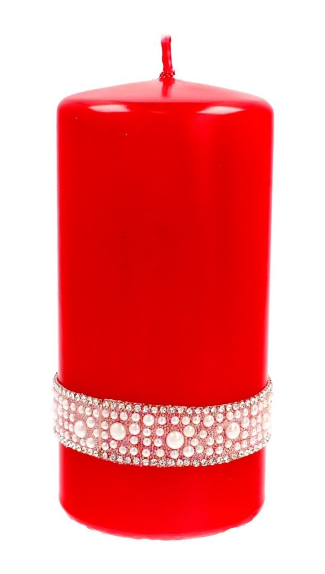 

Artman Świeca ozdobna Crystal Opal Pearl czerwona - walec średni 1szt