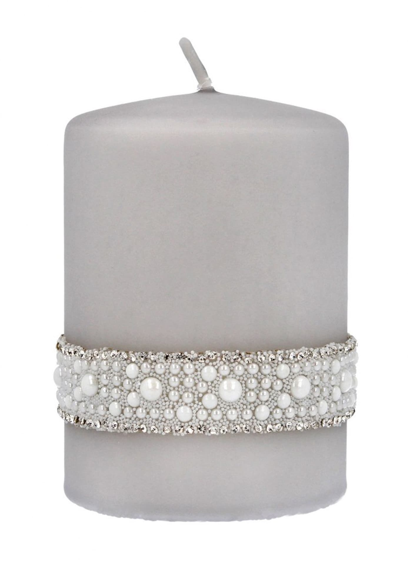 

Artman Świeca ozdobna Crystal Pearl - walec mały szary 1szt