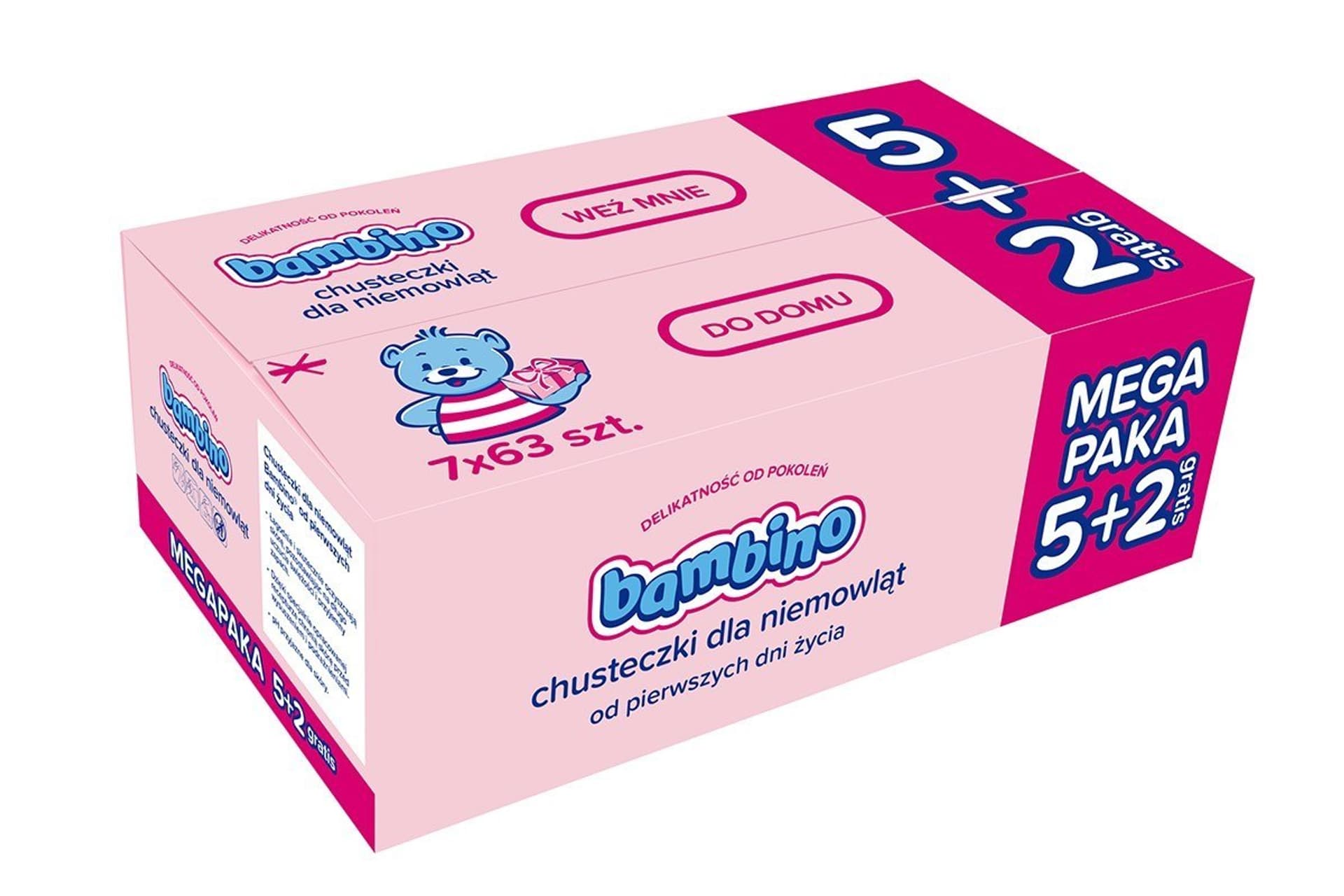 

Bambino Chusteczki Dla Niemowląt - 7op.x 63 szt (5+2 gratis)