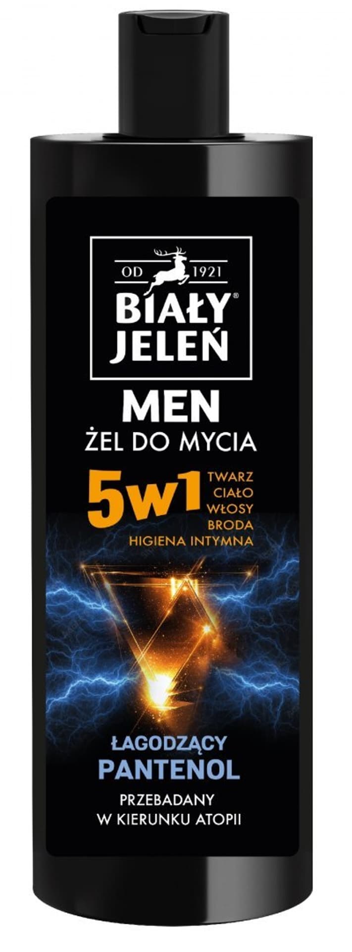 

Biały Jeleń Men Żel do mycia 5w1 dla mężczyzn - Łagodzący Pantenol 400ml