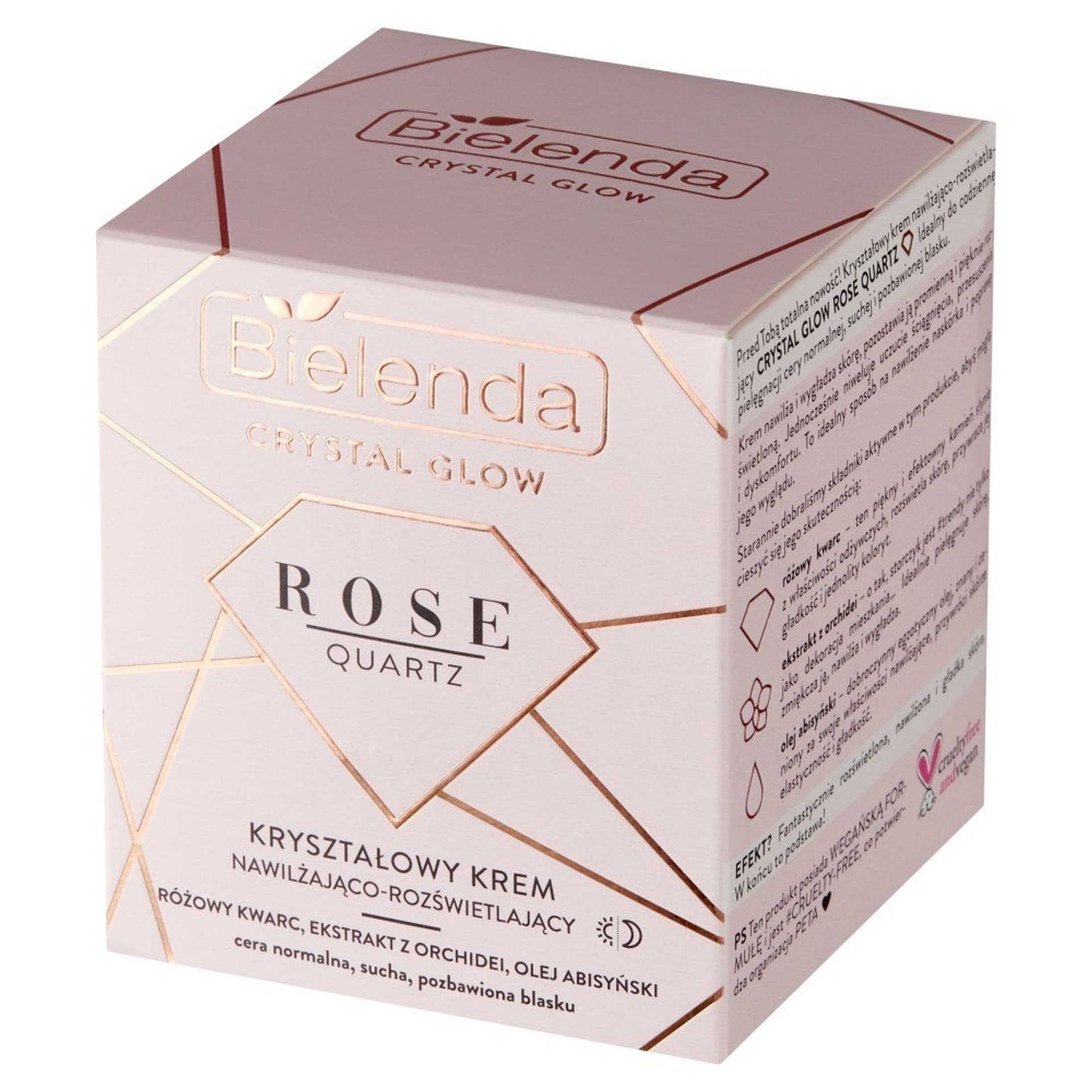 

Bielenda Crystal Glow Rose Quartz Kryształowy Krem nawilżająco - rozświetlający na dzień i noc 50ml