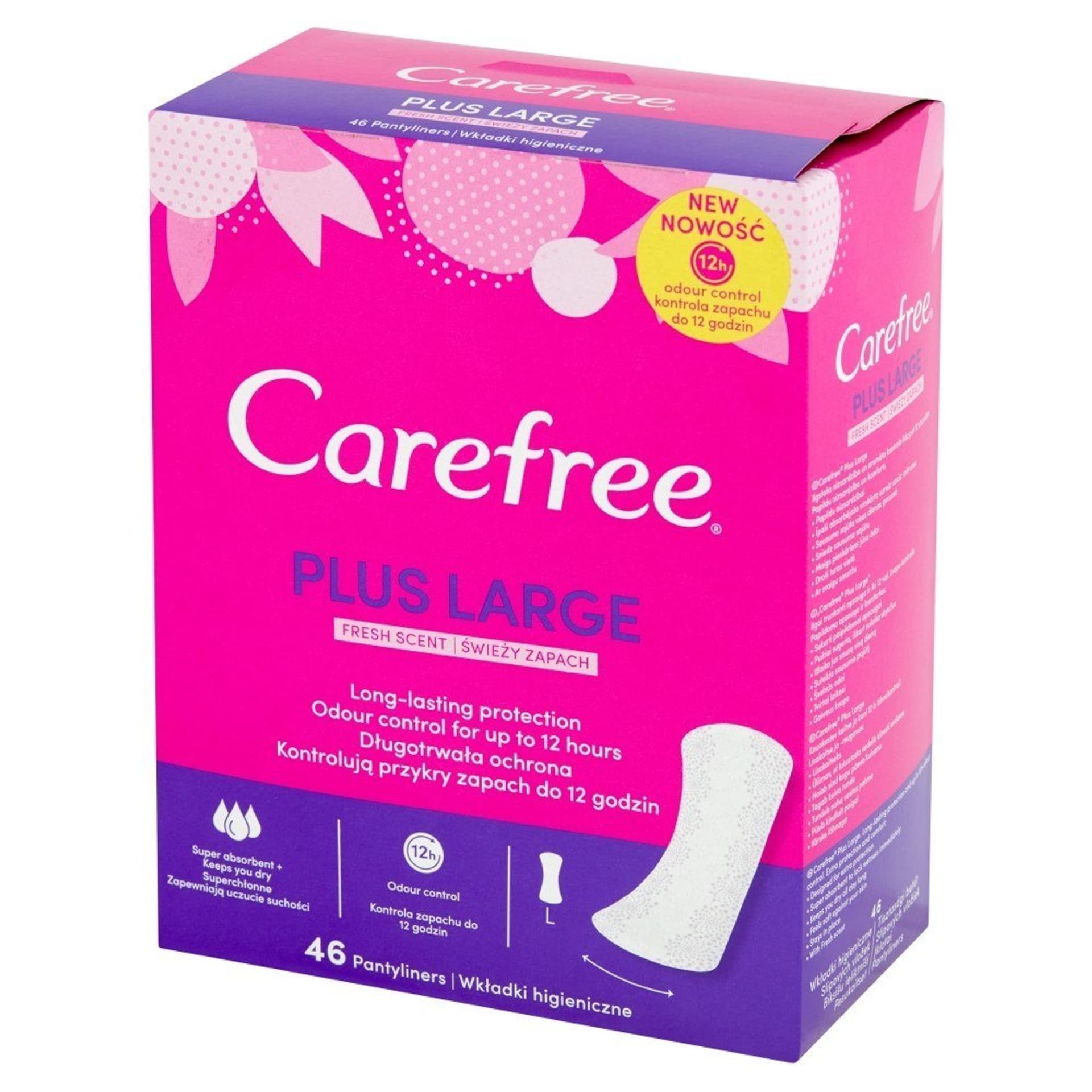 

Carefree Plus Large Wkładki higieniczne Fresh Scent - świeży zapach 1op.-46szt