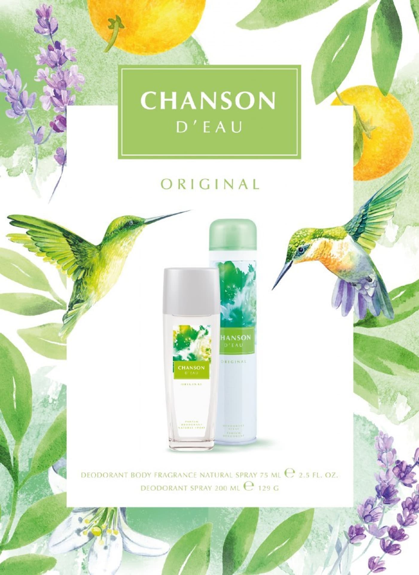 

Chanson D`Eau Zestaw prezentowy Original (dezodorant atomizer 75ml+dezodorant spray 200ml)
