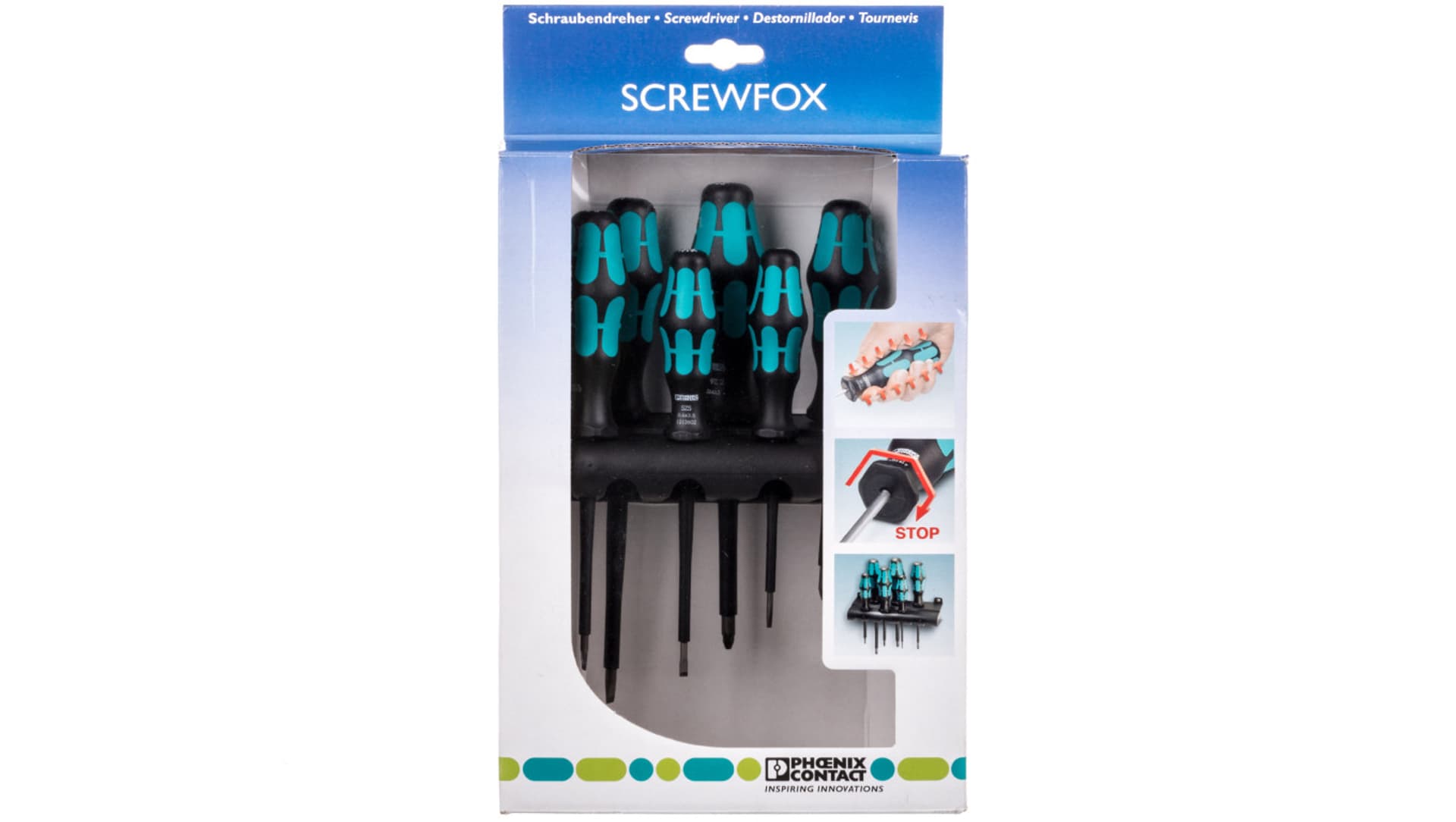 

Zestaw wkrętaków, szczelinowych/krzyżowych-pozidriv, izolacja VDE, 6-częściowy, z uchwytem SF-SL/PZ SET VDE 1212540