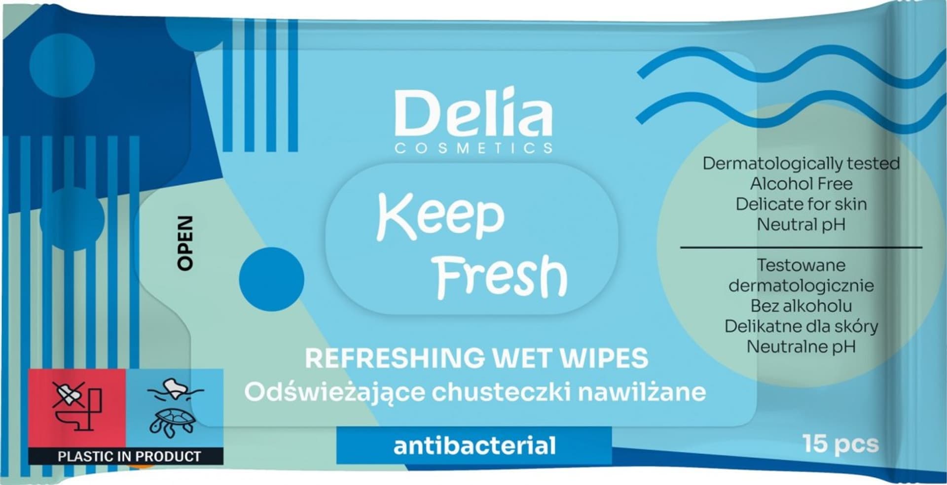

DELIA KEEP FRESH Chusteczki nawil.Antybakt.15szt