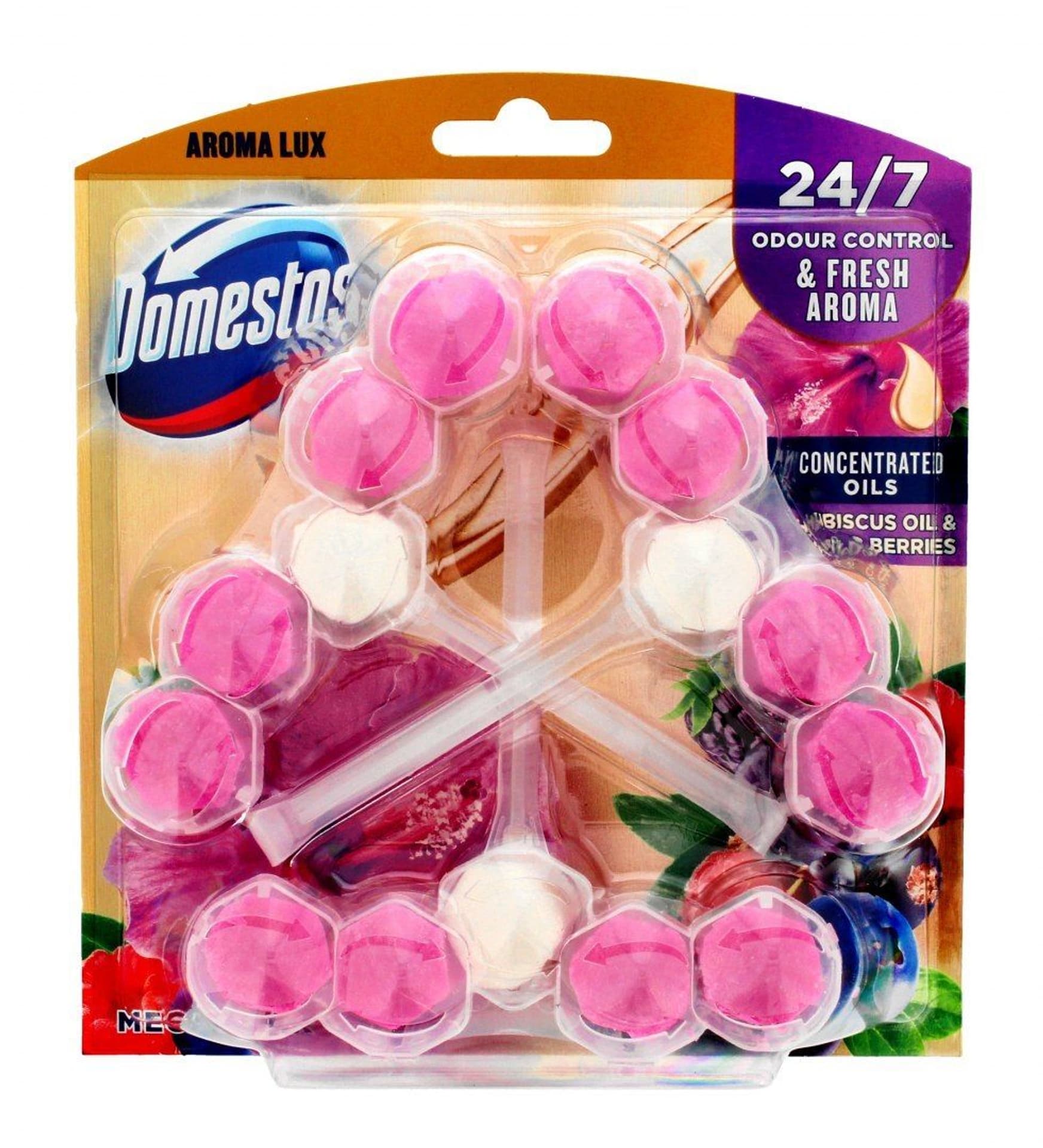 

Domestos Aroma Lux Kostka toaletowa do WC Hibiscus Oil & Wild Berries 3x55g