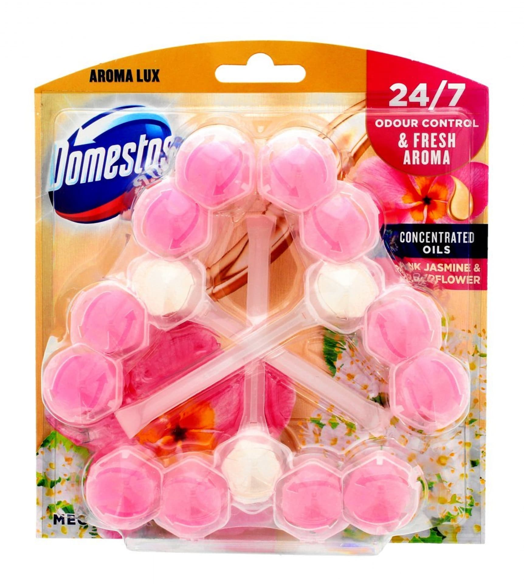 

Domestos Aroma Lux Kostka toaletowa do WC Pink Jasmine & Elderflower 1op.-3x55g