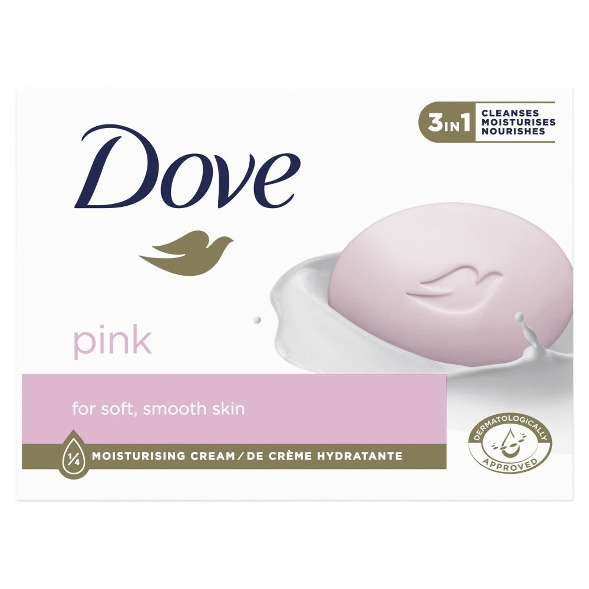 

Dove Kremowe Mydło w kostce 3w1 - Pink 90g