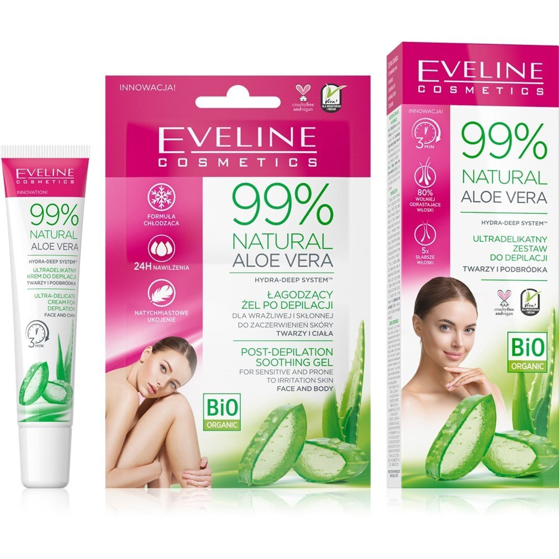 

Eveline 99% Natural Aloe Vera Ultradelikatny Zestaw Do Depilacji Twarz i Podbródek