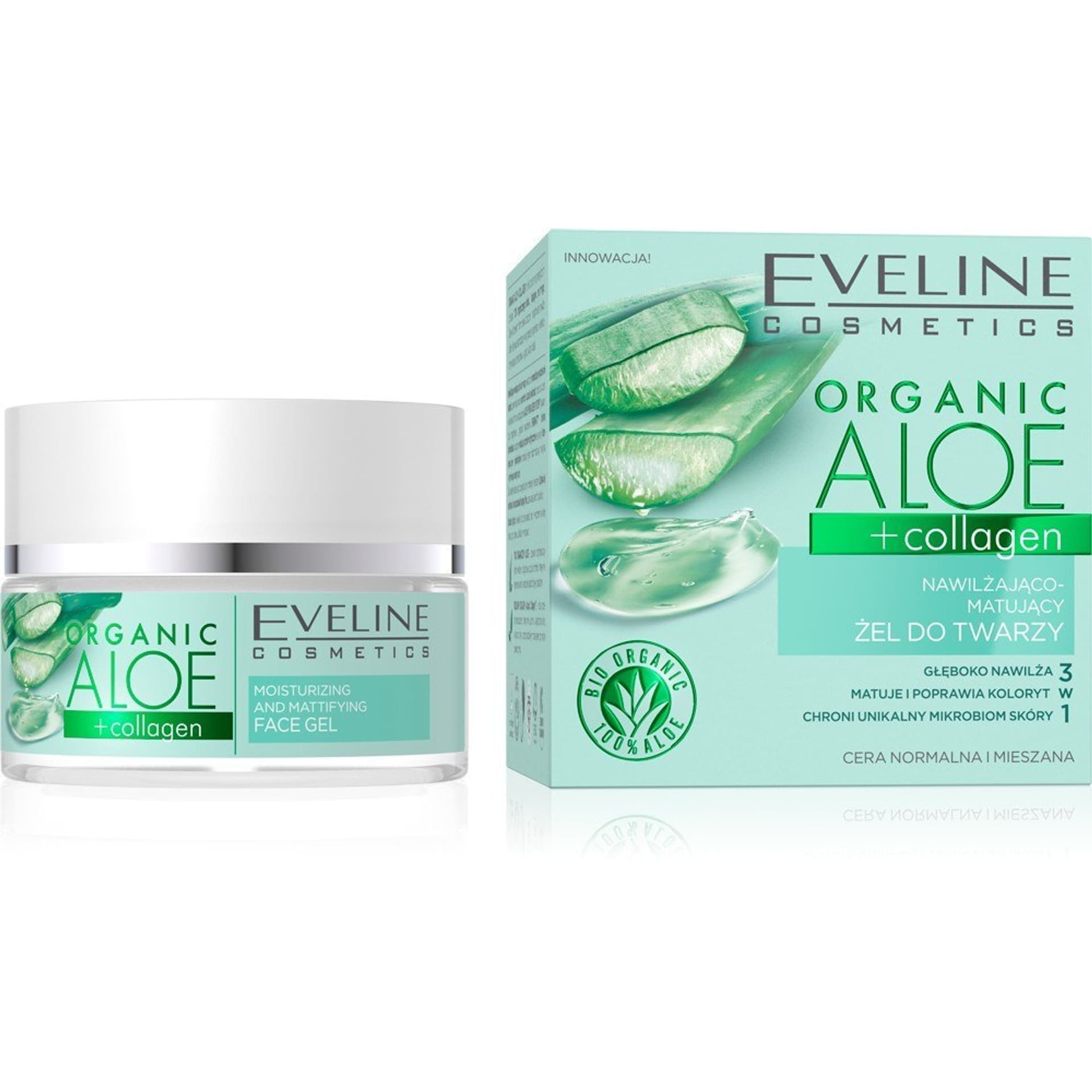 

Eveline Organic Aloe+Collagen Nawilżająco-Matujący Żel Do Twarzy