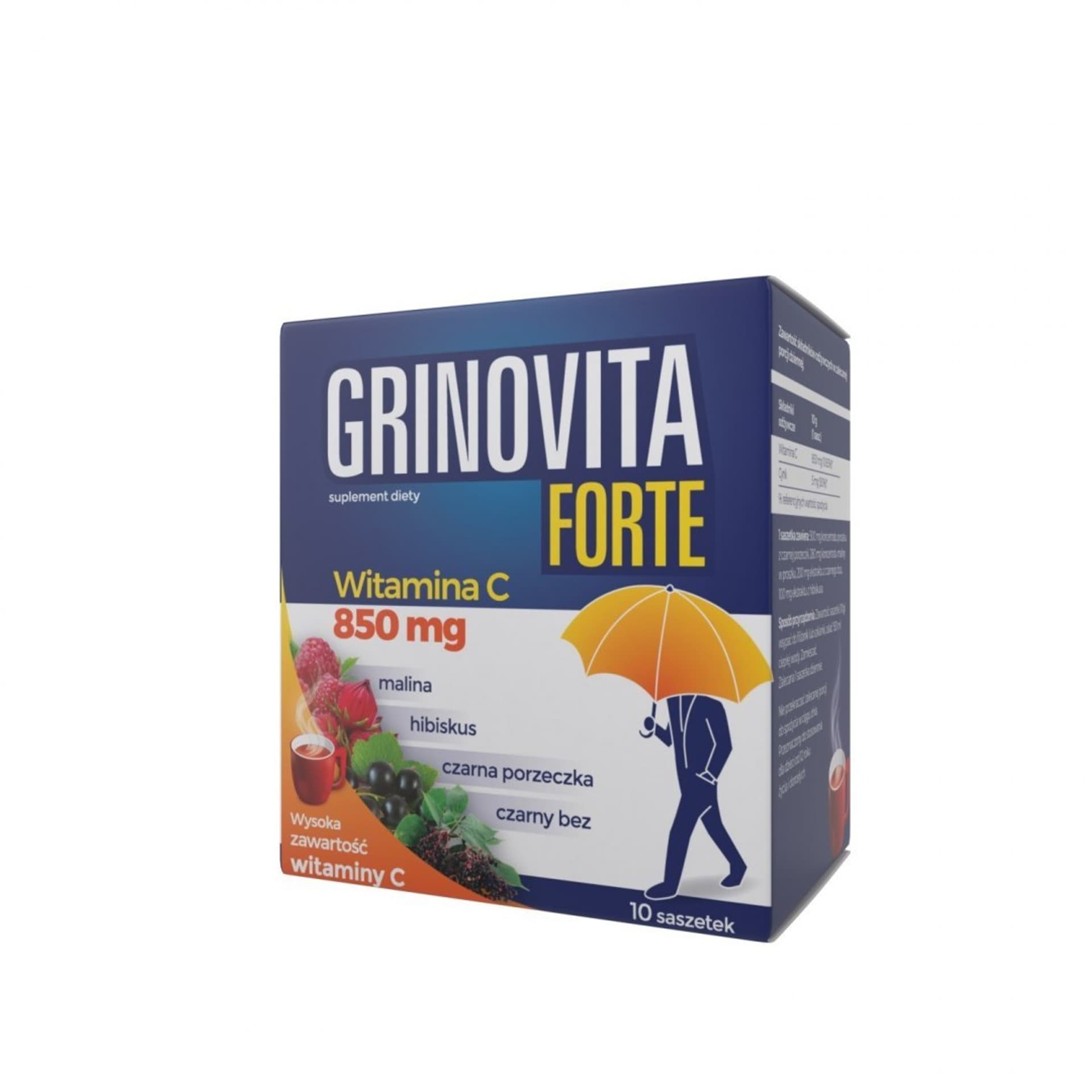 

Grinovita Forte Suplement diety Witamina C 850g - herbatka 1opakowanie -10 saszetek