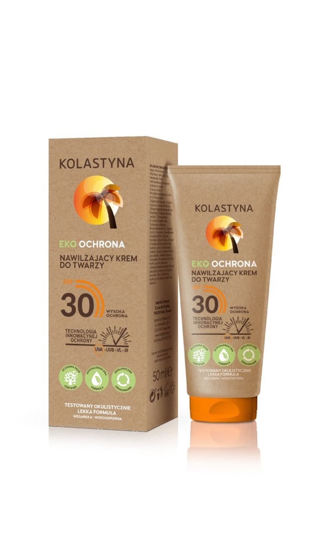 

Kolastyna Opalanie Eko Ochrona Nawilżający Krem do twarzy SPF30 50ml