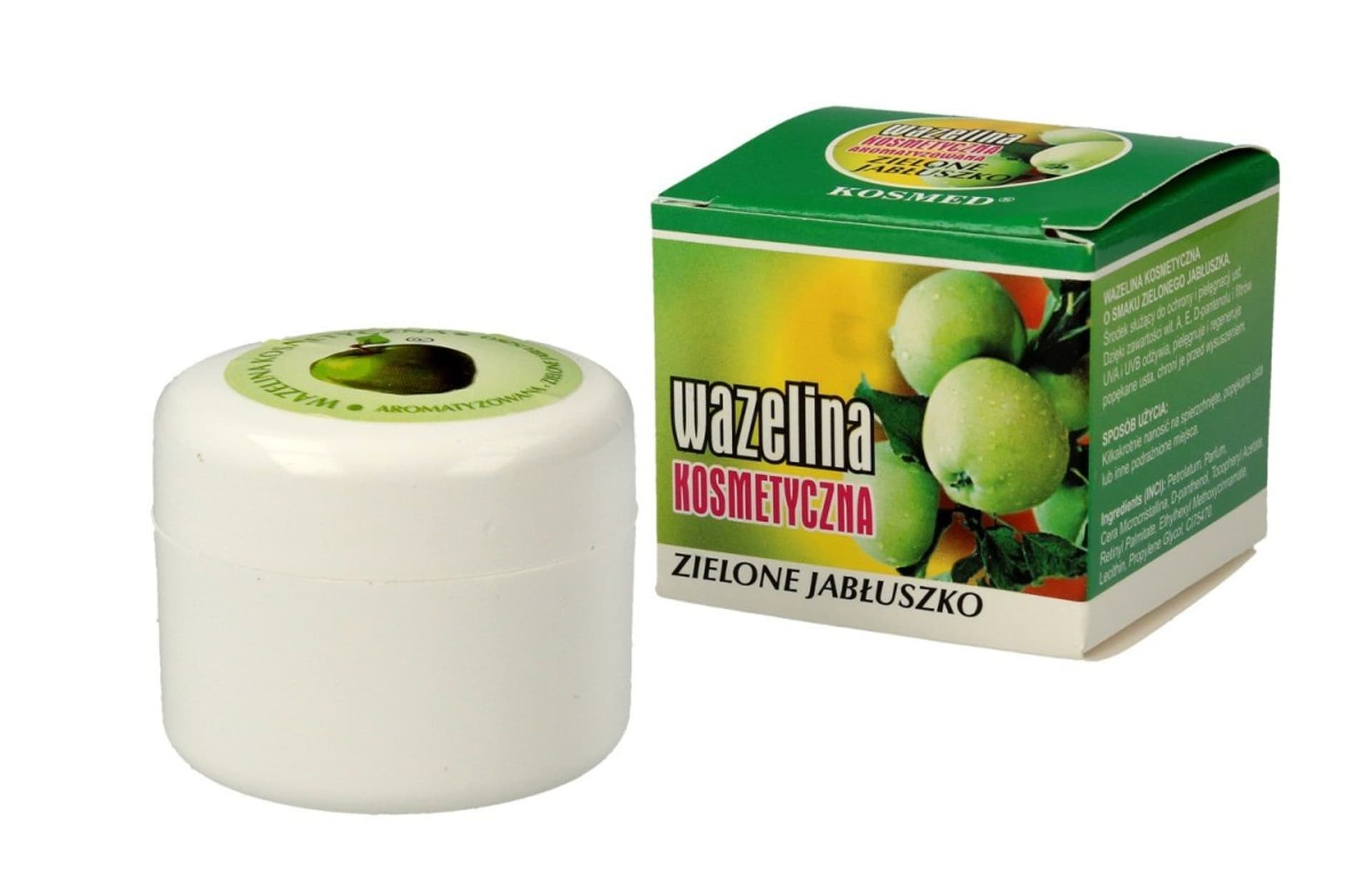 

Kosmed Wazelina kosmetyczna aromatyzowana - Zielone Jabłuszko 15ml