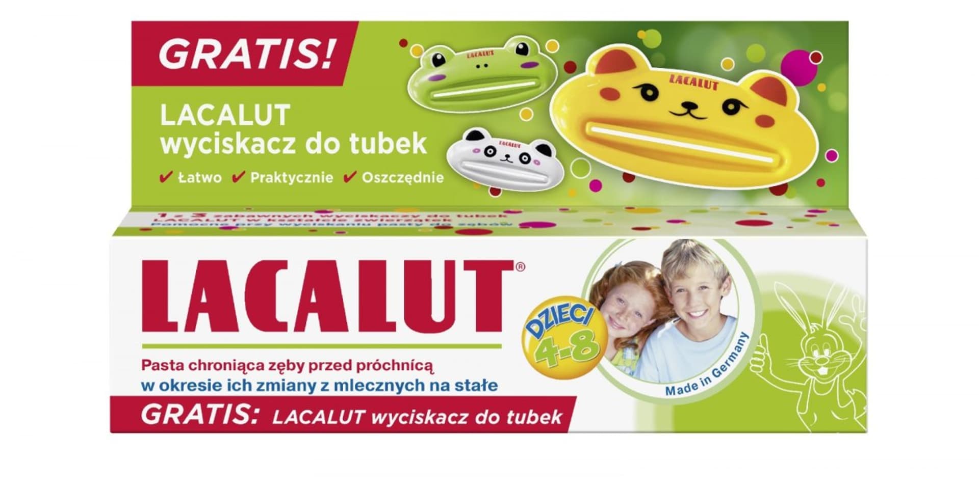 

Lacalut Pasta do zębów dla dzieci od 4-8 lat 50ml +wyciskacz gratis