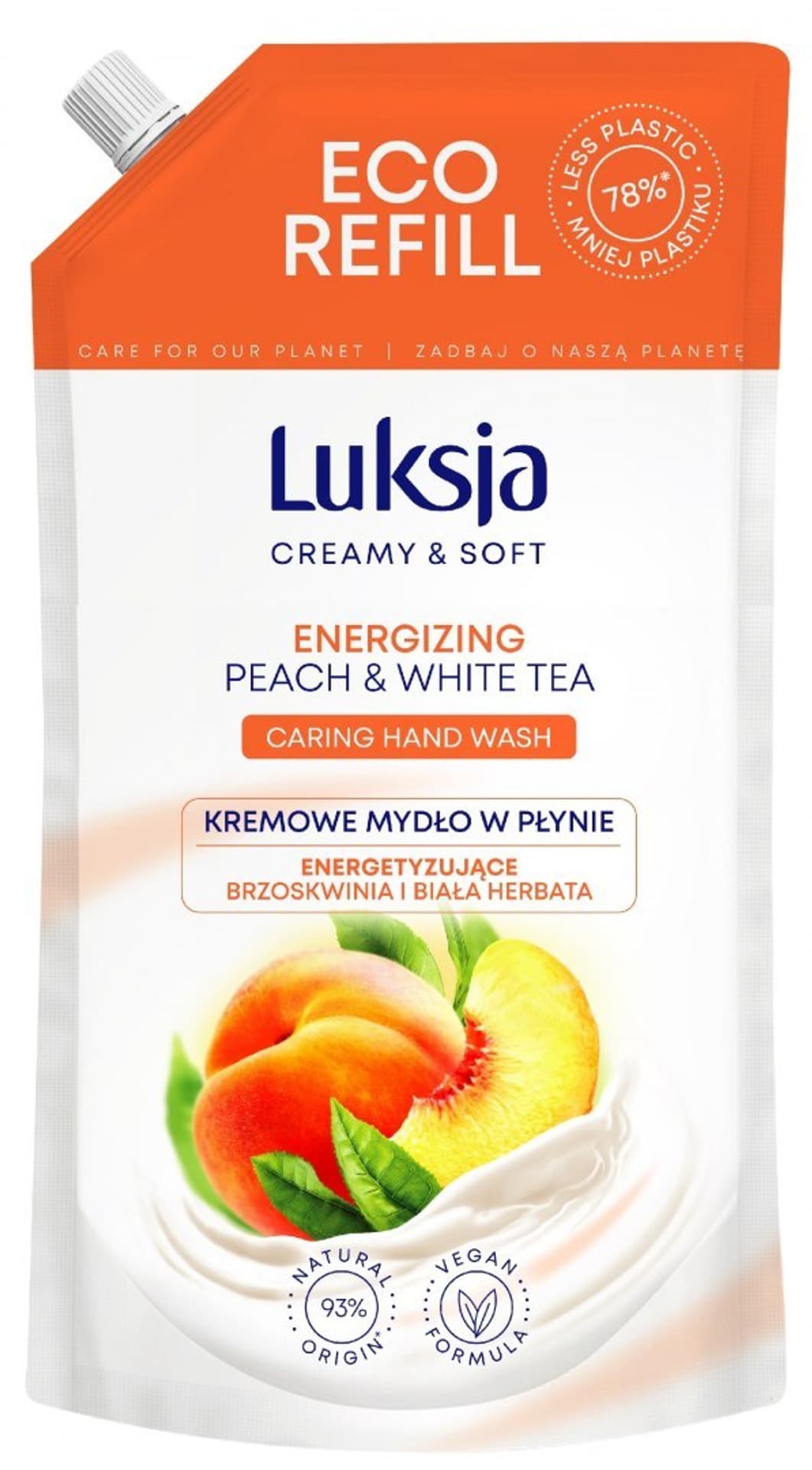 

Luksja Creamy & Soft Energizujące Kremowe Mydło w płynie Brzoskwinia i Biała Herbata 900ml - zapas