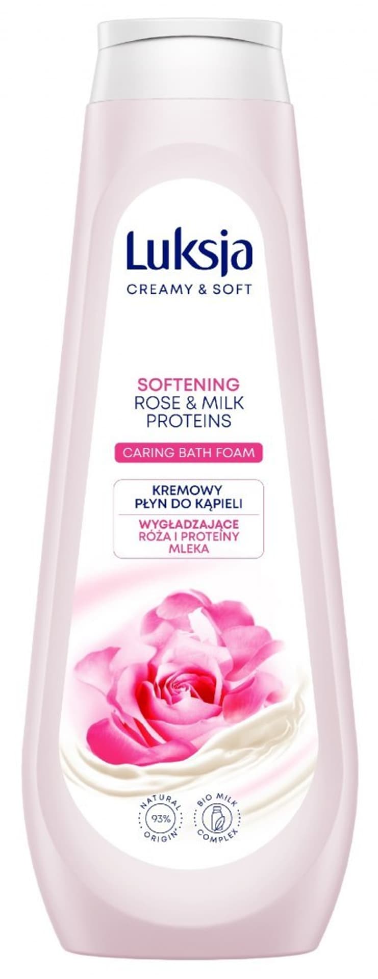

Luksja Creamy & Soft Kremowy Płyn do kąpieli - Wygładzające Róża i Proteiny Mleka 900ml