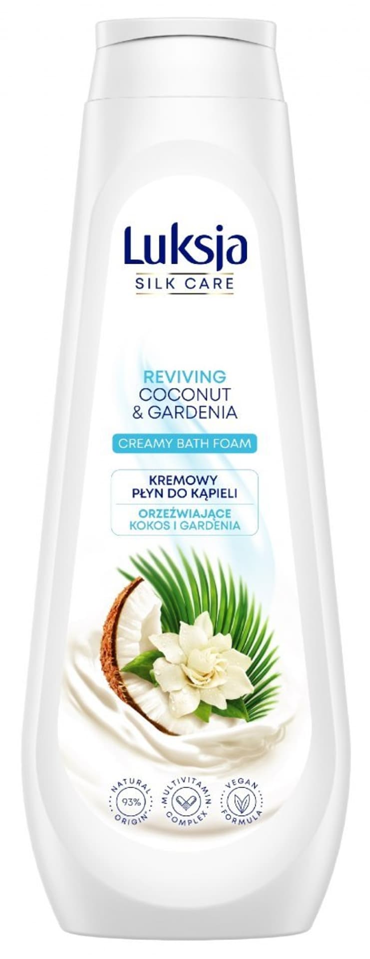 

Luksja Silk Care Kremowy Płyn do kąpieli - Orzeźwiające Kokos i Gardenia 900ml