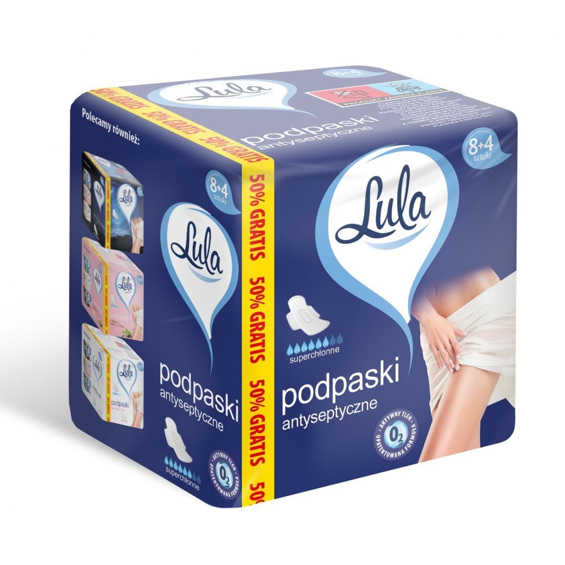 

ST LULA Podpaski hig. antyseptyczne 8+4szt&