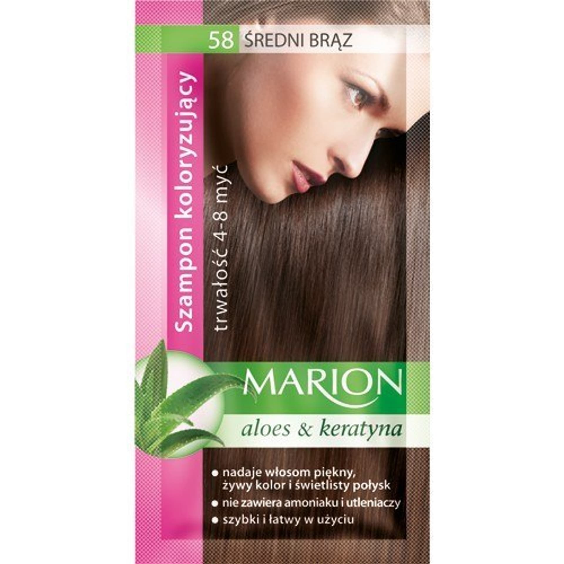 

Marion Szampon koloryzujący 4-8 myć nr 58 średni brąz