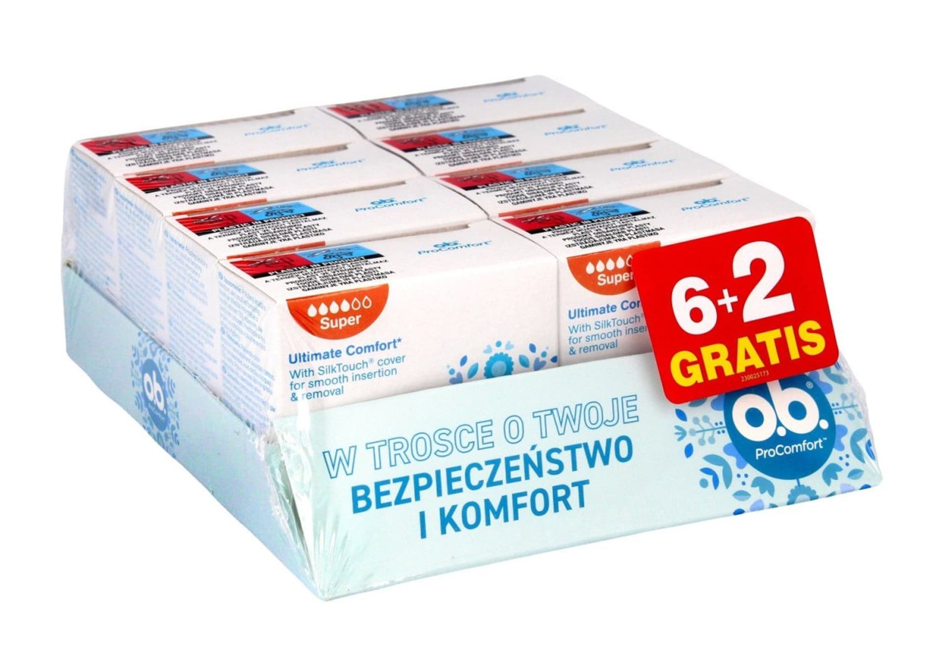 

O.B.ProComfort Ultimate Tampony Super 8szt.- 1 op.-8szt (6+2)