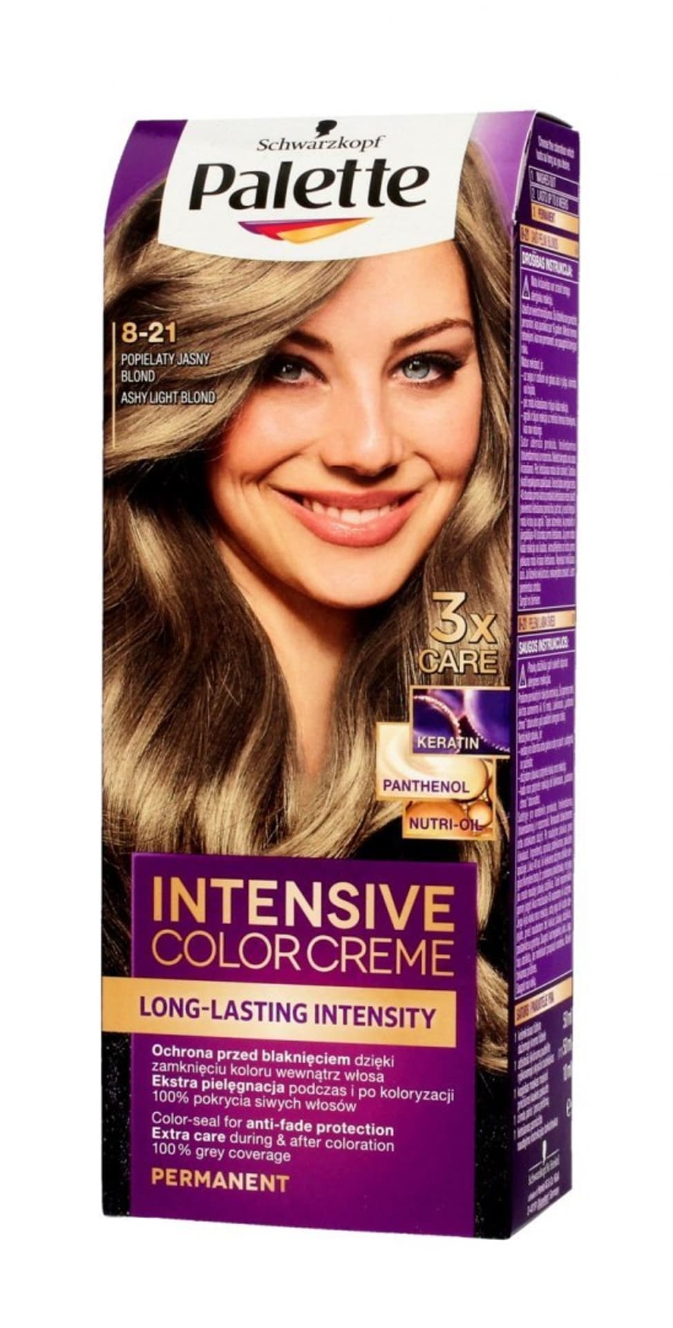 

Palette Intensive Color Creme Krem koloryzujący nr 8-21 popielaty jasny blond 1op.