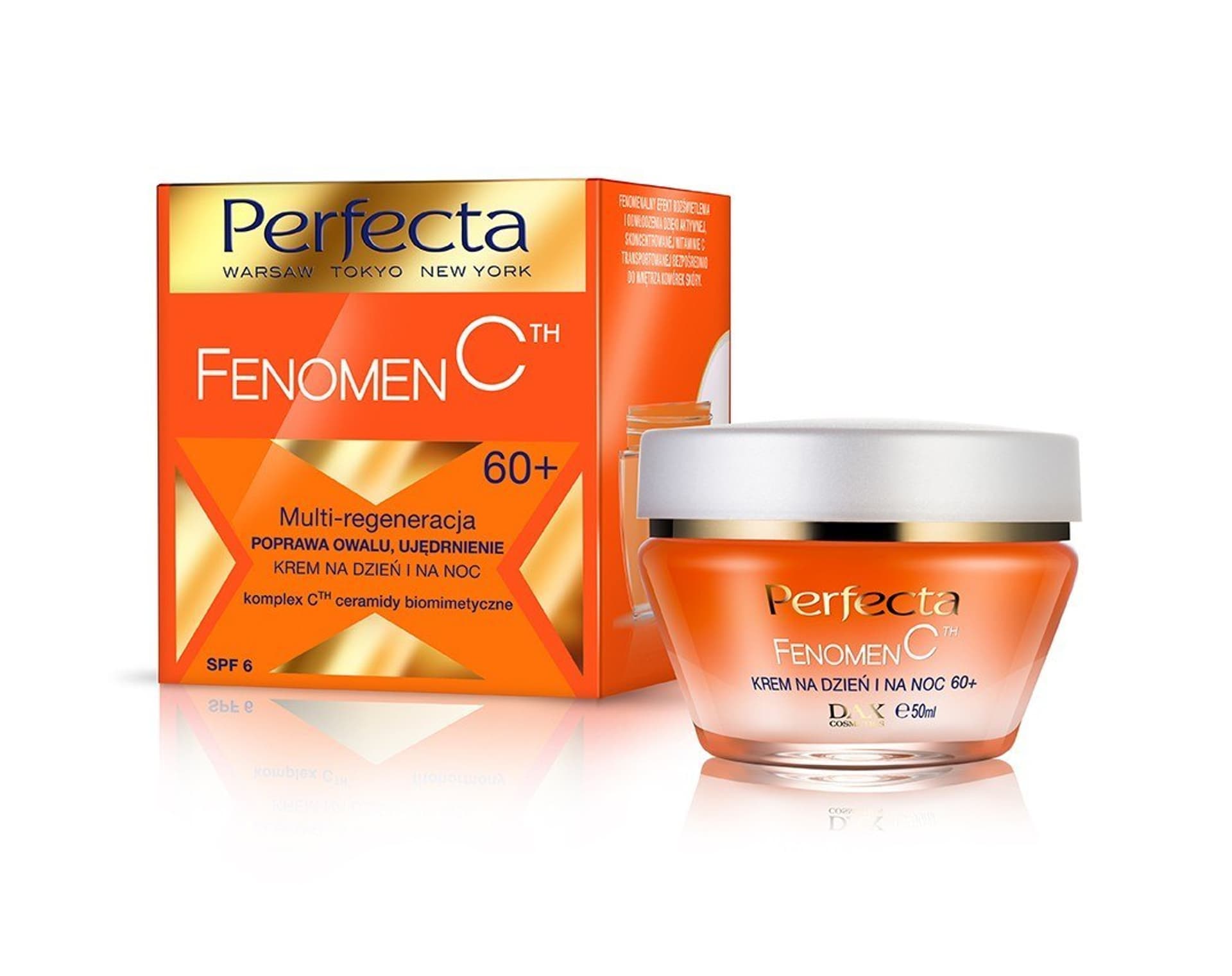 

Perfecta Fenomen C 60+ Krem Multi-regeneracja,poprawa owalu,ujędrnienie na dzień i noc 50ml