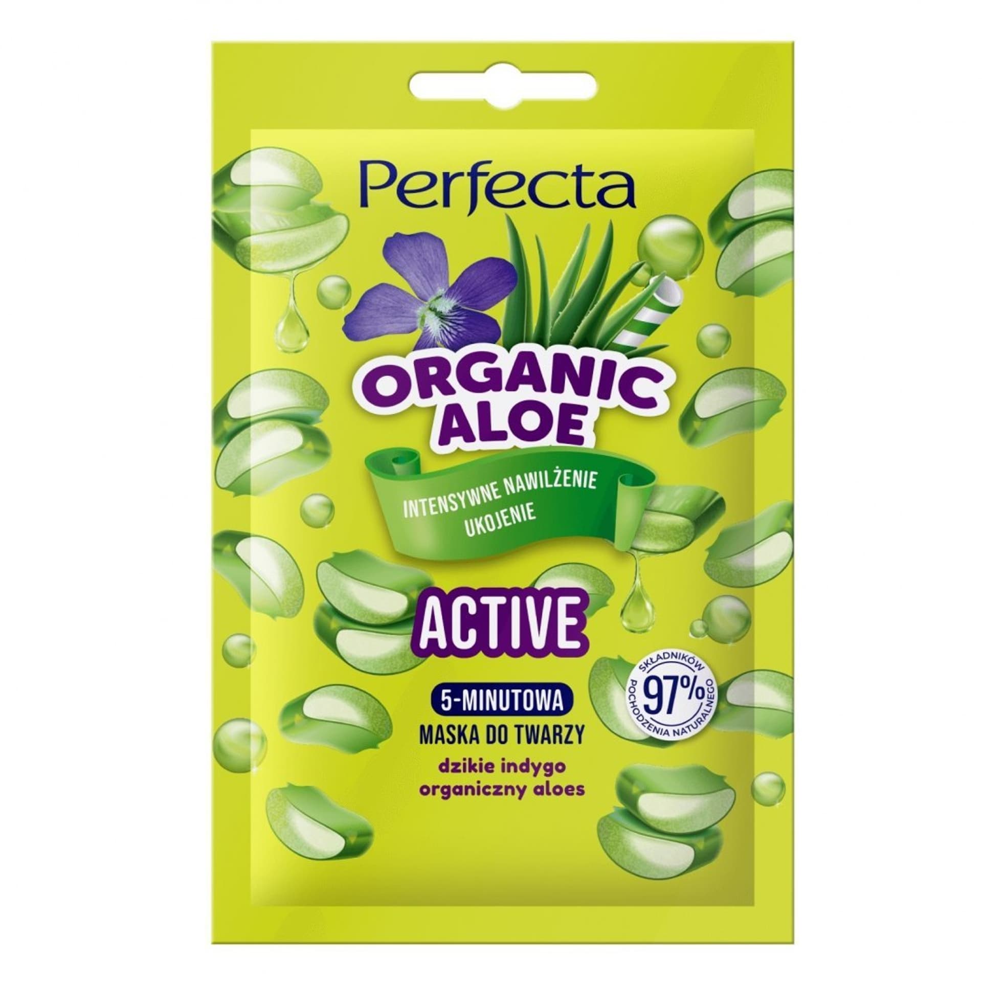 

Perfecta Organic Aloe 5-Minutowa Maska do twarzy Active - intensywne nawilżenie i ukojenie 10ml