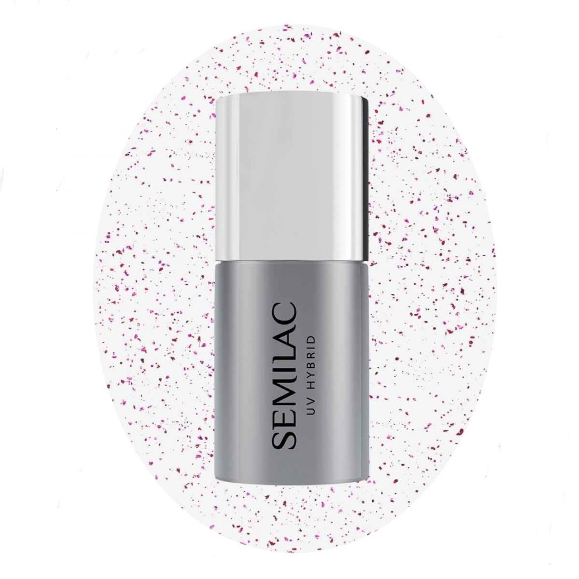 

SEMILAC Top do lakierów hybrydowych No Wipe Blinking - Violet&Rose Flakes 7ml