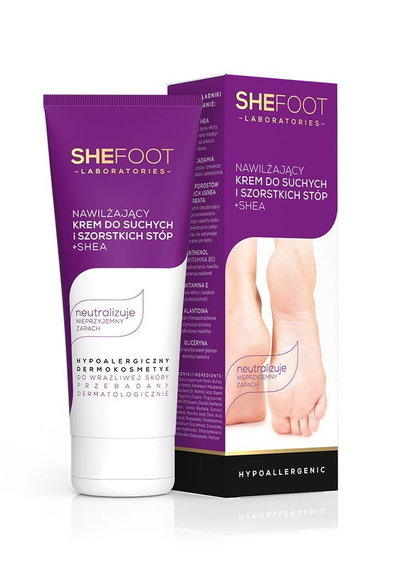 

SheFoot Nawilżający Krem do suchych i szorstkich stóp + Shea - hypoallergenic 75ml