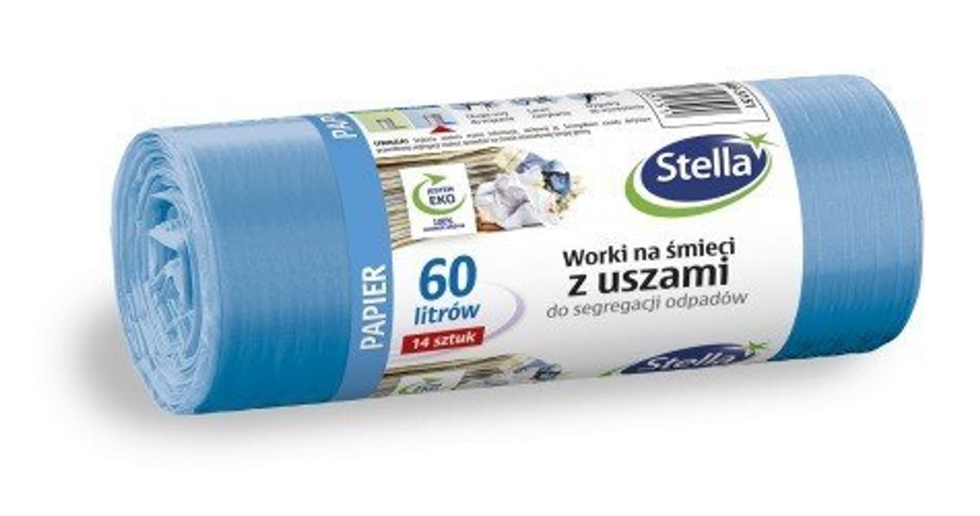

STELLA Worki z uszami do segregacji odpadów PAPIER 60L niebieskie 1op.-14szt.