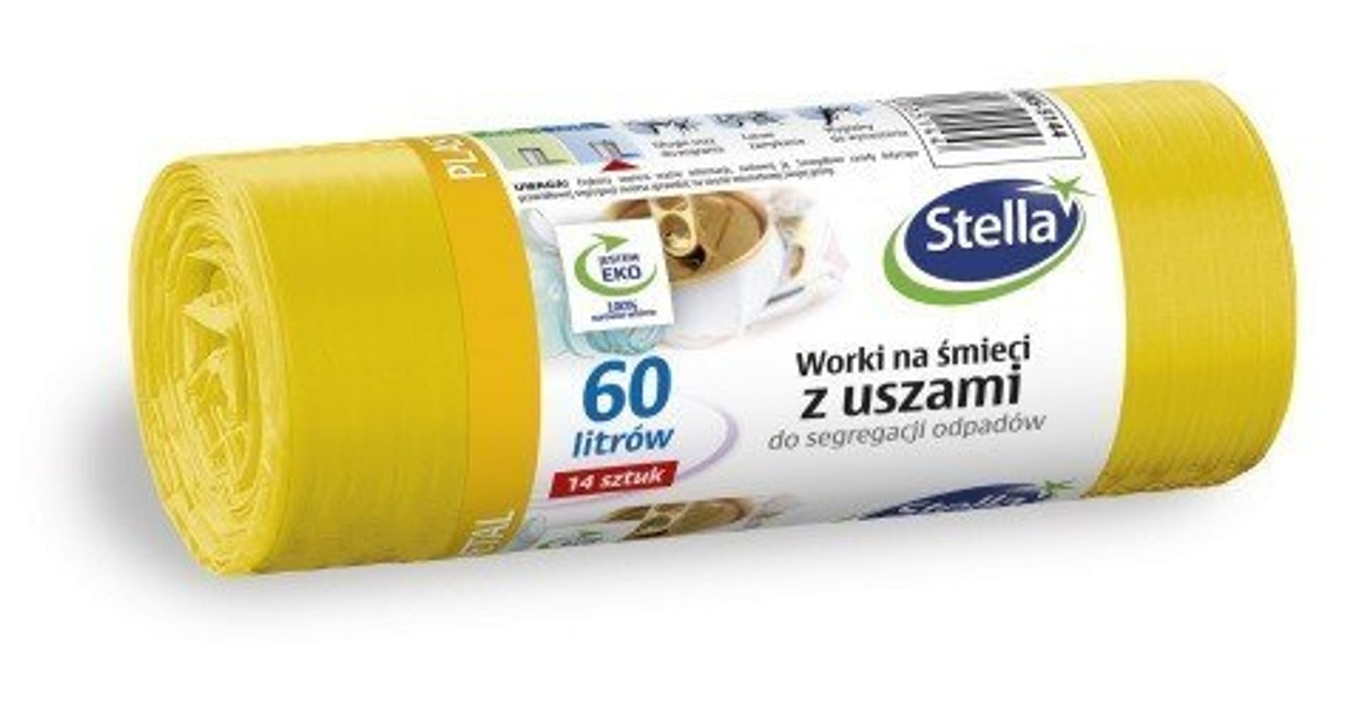 

STELLA Worki z uszami do segregacji odpadów METAL PLASTIK 60L żółte 1op.-14szt.