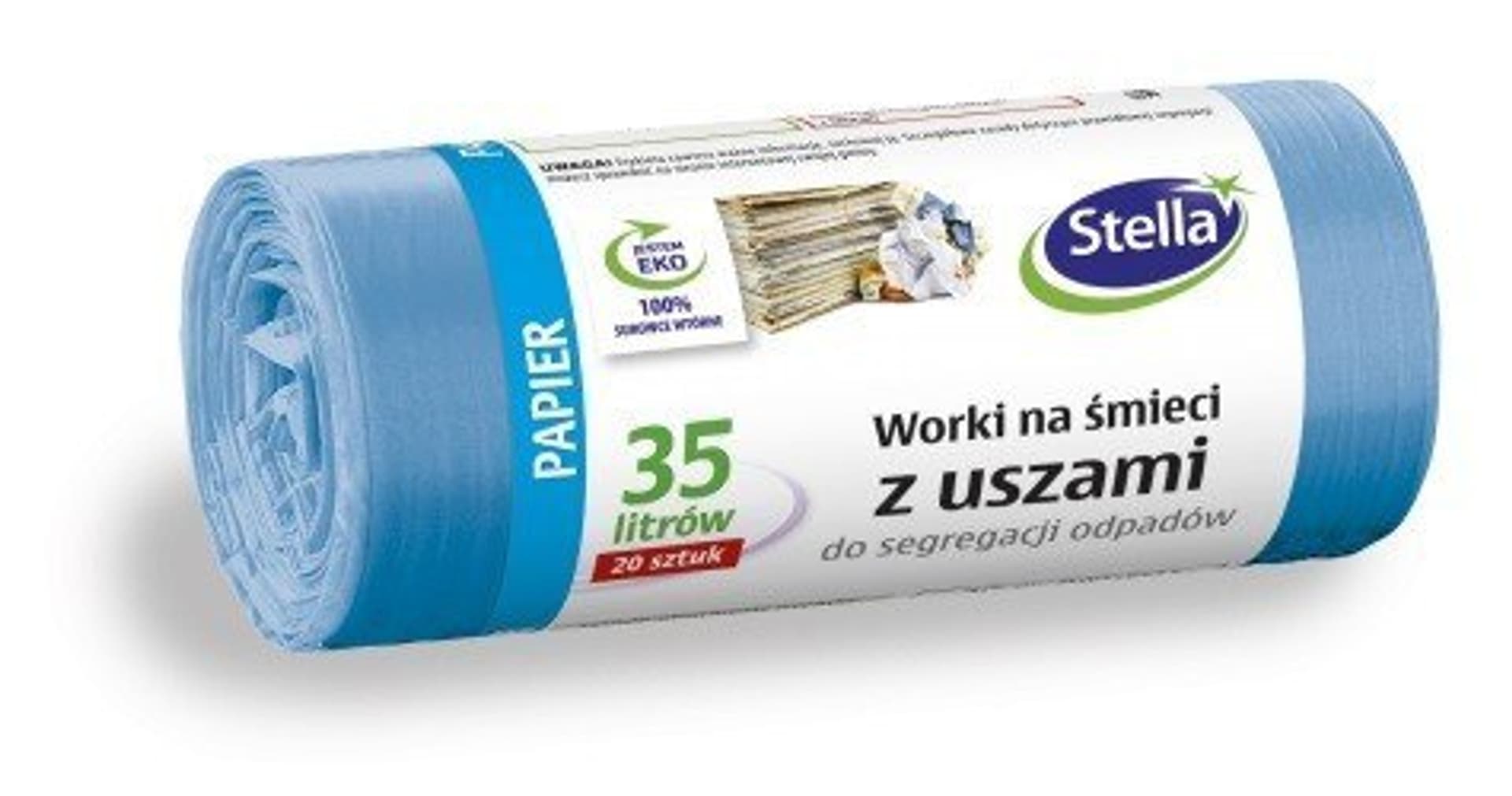 

STELLA Worki z uszami do segregacji odpadów PAPIER 35L niebieskie 1op.-20szt.