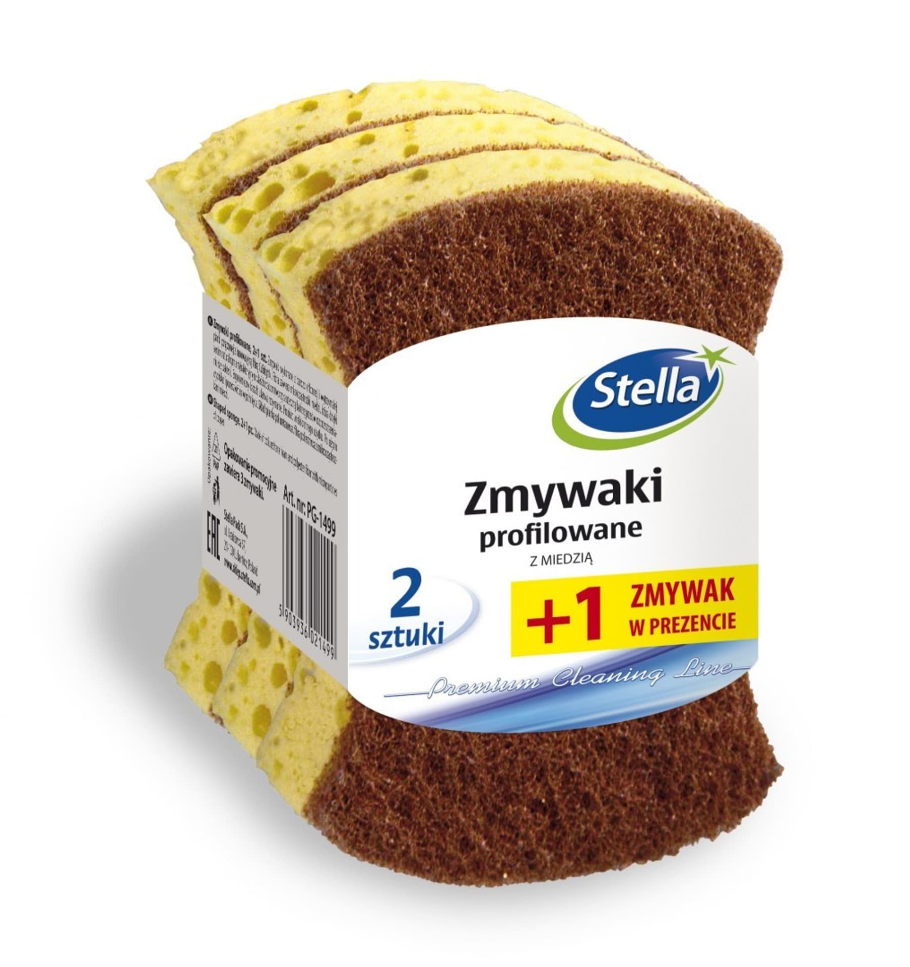 

STELLA Zmywaki profilowane z miedzią 2+1 gratis 1op.-3szt