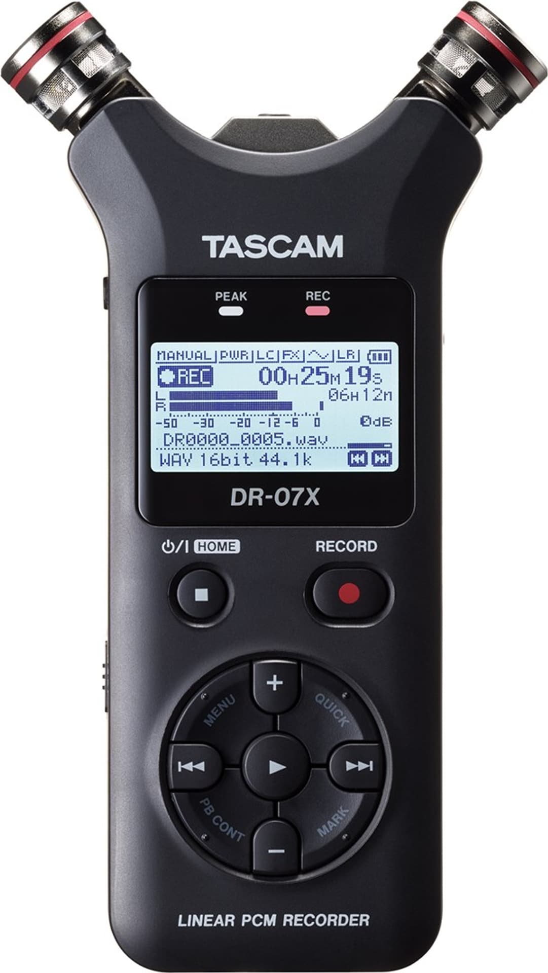 

Tascam DR-07X - Przenośny rejestrator cyfrowy z interfejsem USB, zapis na karcie pamięci microSD