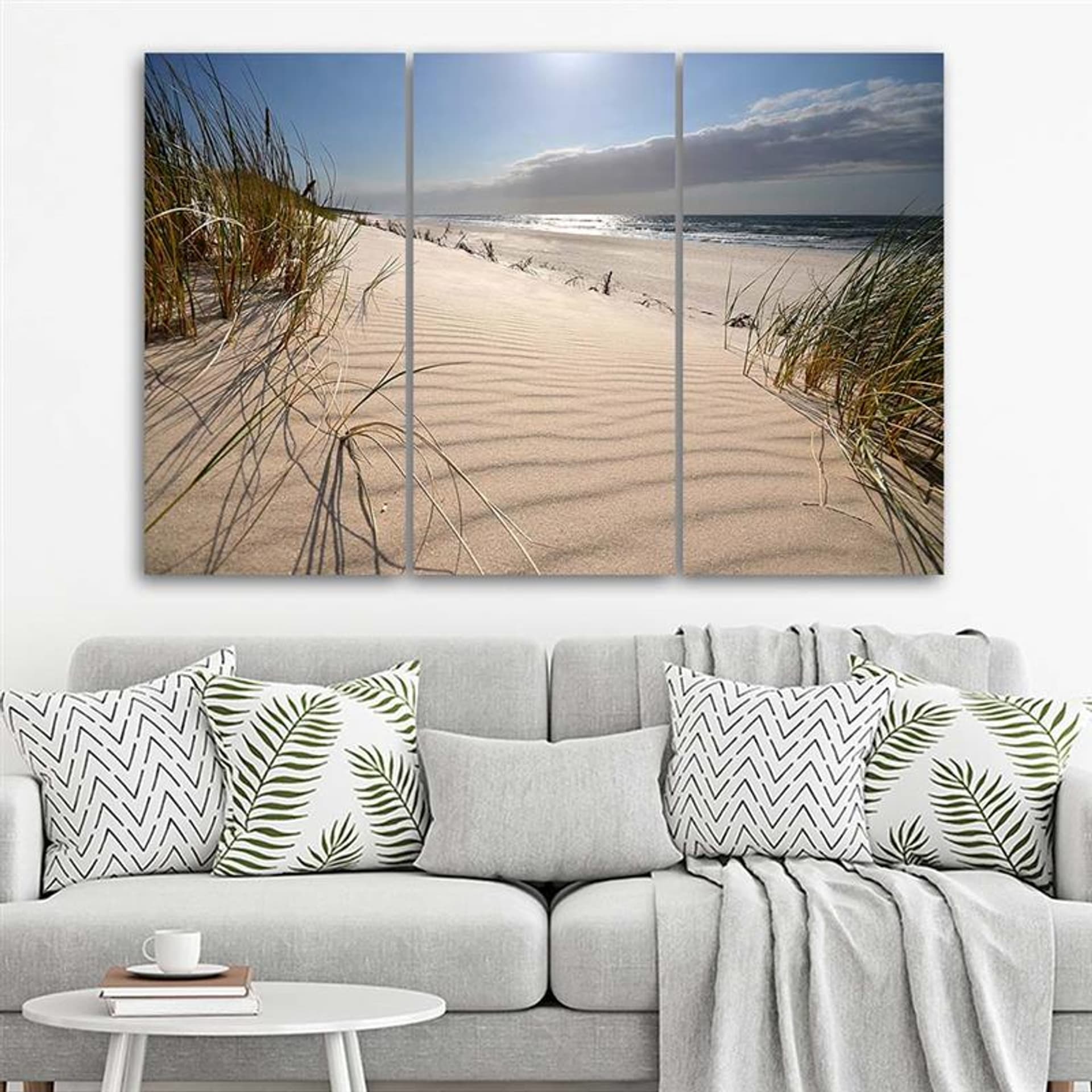 

Obraz trzyczęściowy na płótnie, Wydmy na plaży (Rozmiar 150x100)