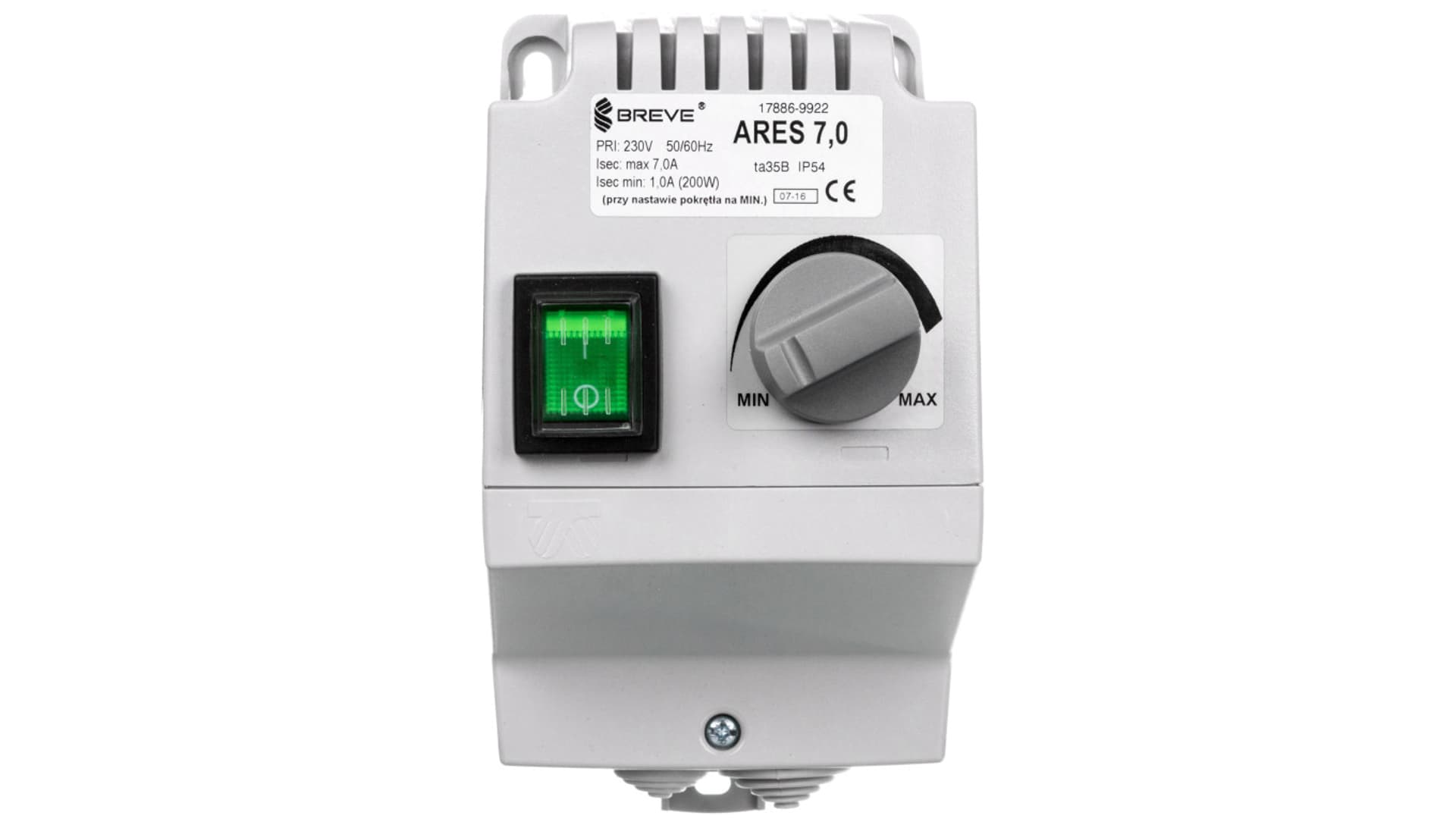 

Regulator prędkości obrotowej 1-fazowy ARES 7,0 230V 7A 17886-9922