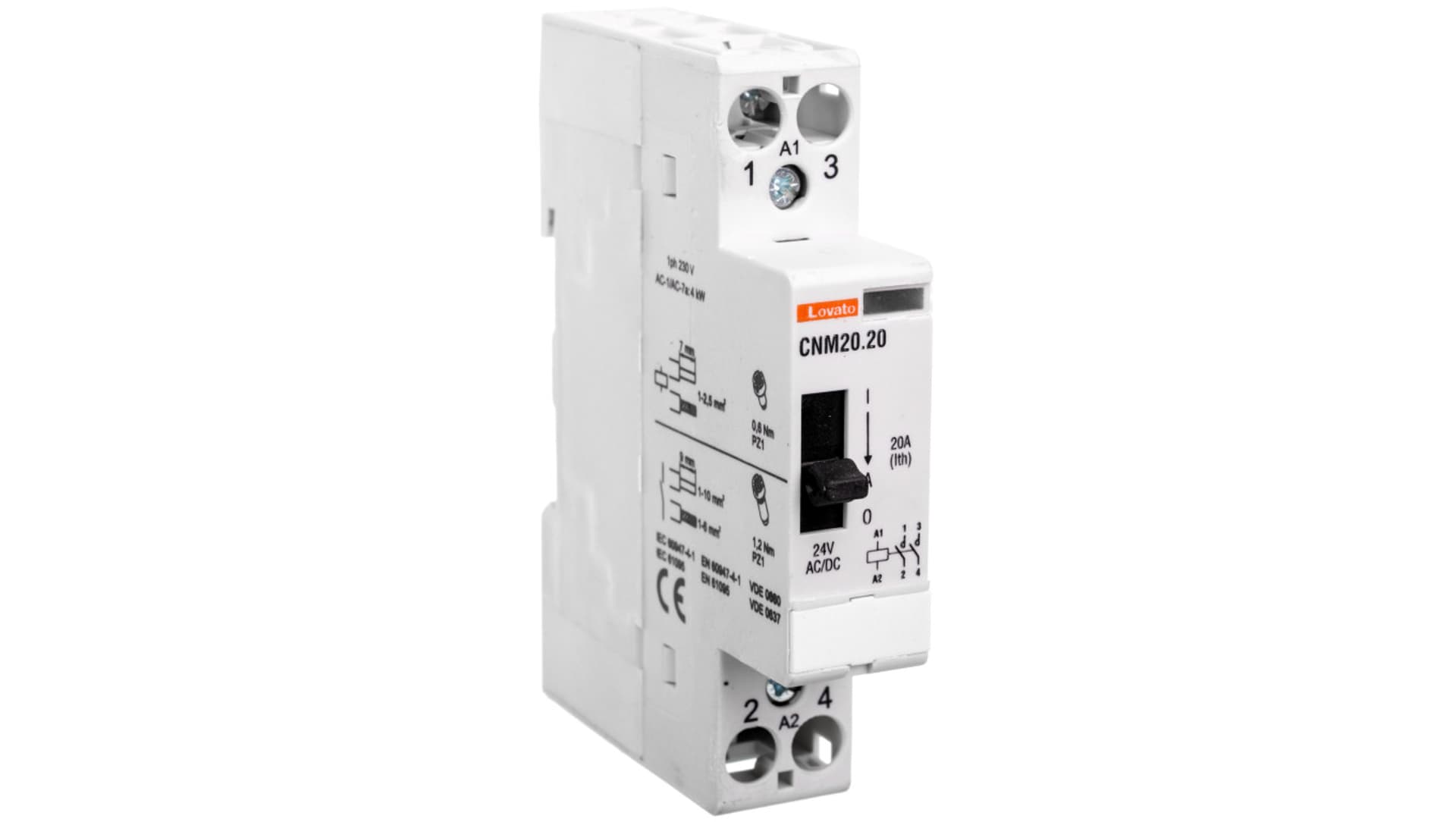 

Stycznik modułowy z dźwignią 20A 2Z 0R 24V AC/DC CNM2020024