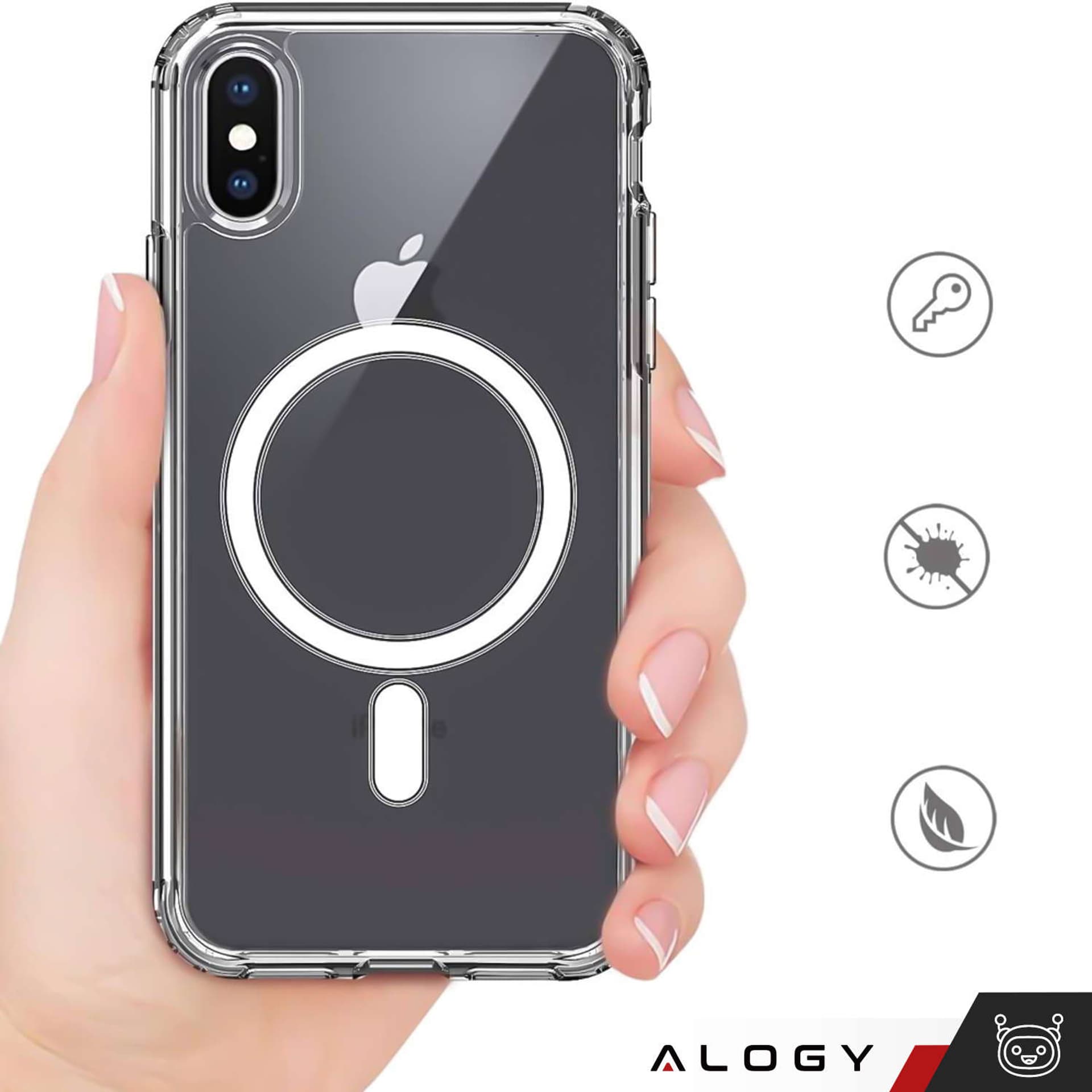 

Etui ochronne na telefon Alogy MagSafe Clear Case do Apple iPhone X / XS Przezroczyste